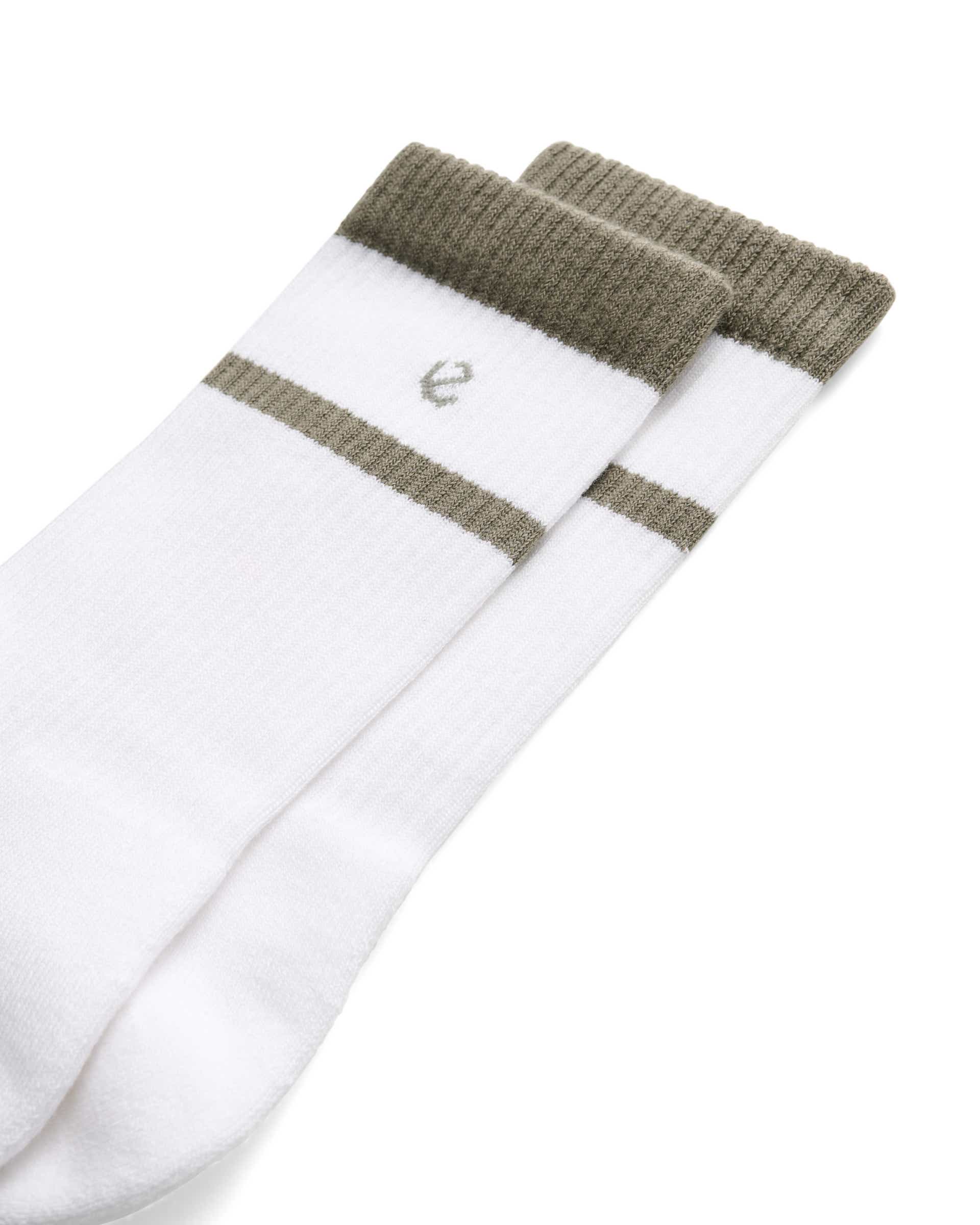 Unisex ECCO® RETRO Wool Mid-Cut Socks - White - Detail-1