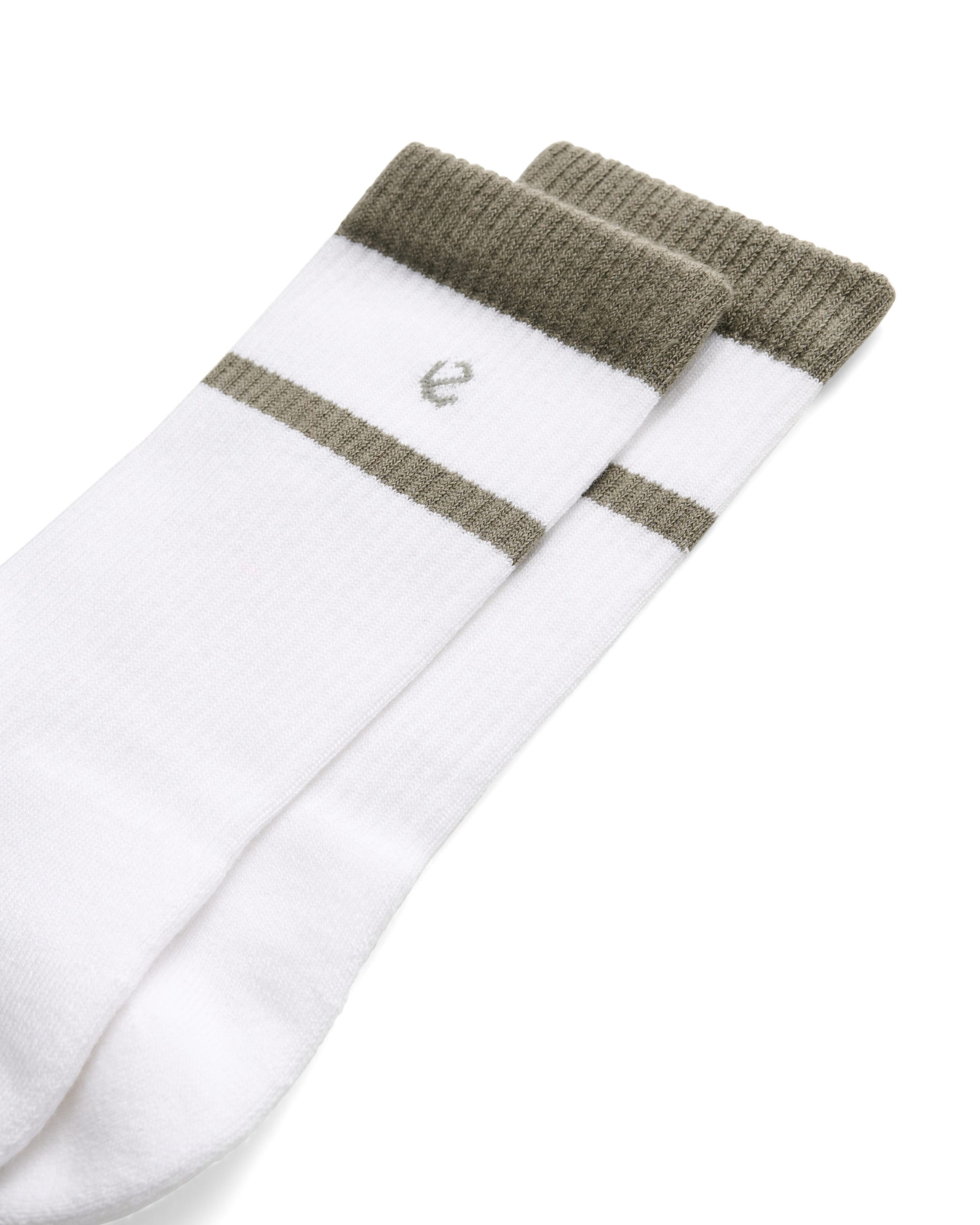 Unisex ECCO® RETRO Wool Mid-Cut Socks - White - Detail-1