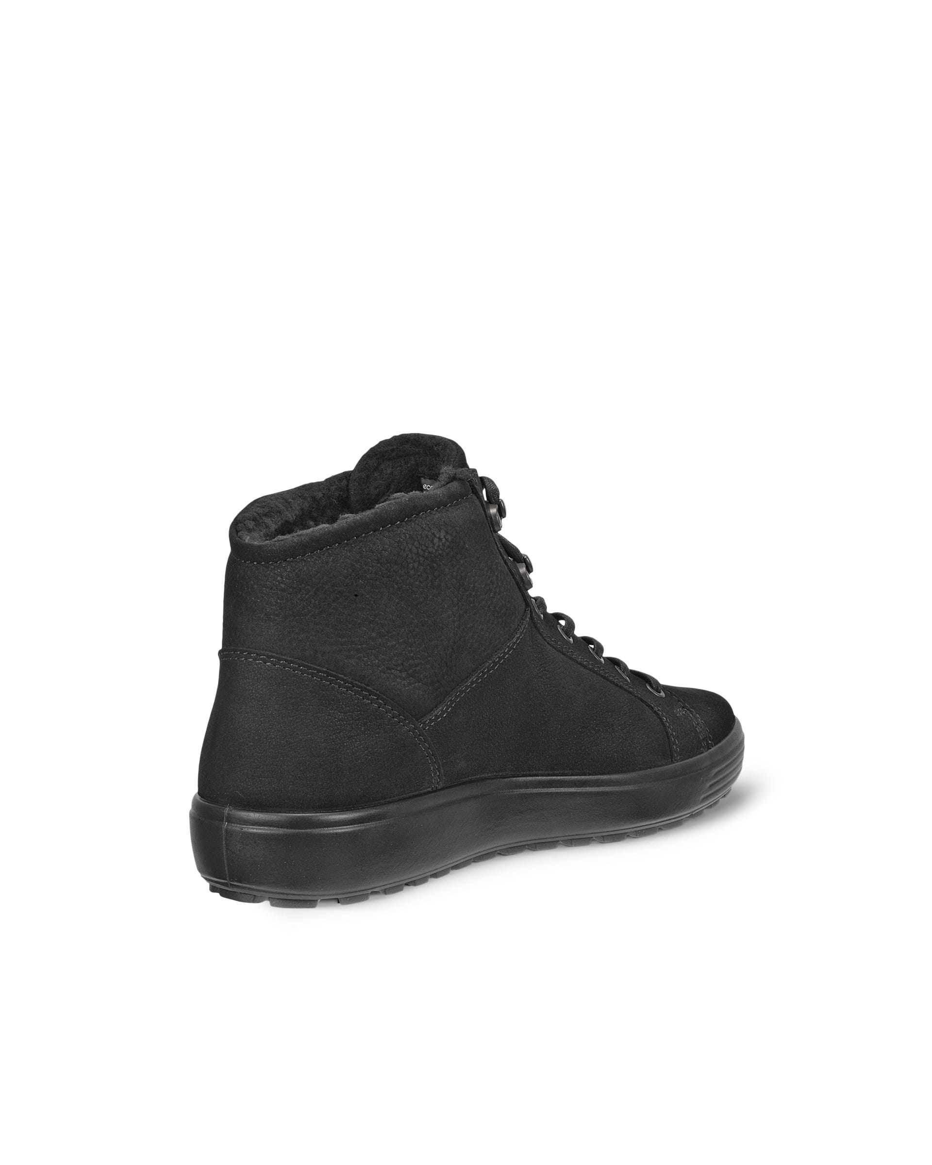 Men's ECCO® SOFT 7 TRED II Nubuck Sneaker Boot - Black - Outside