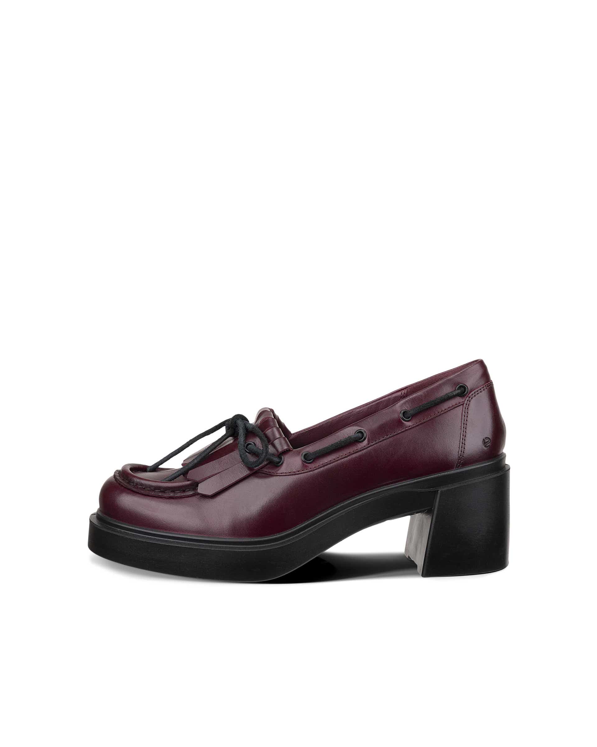Femme ECCO® Metropole Seoul 45 Heeled Loafer - Rouge - Outside