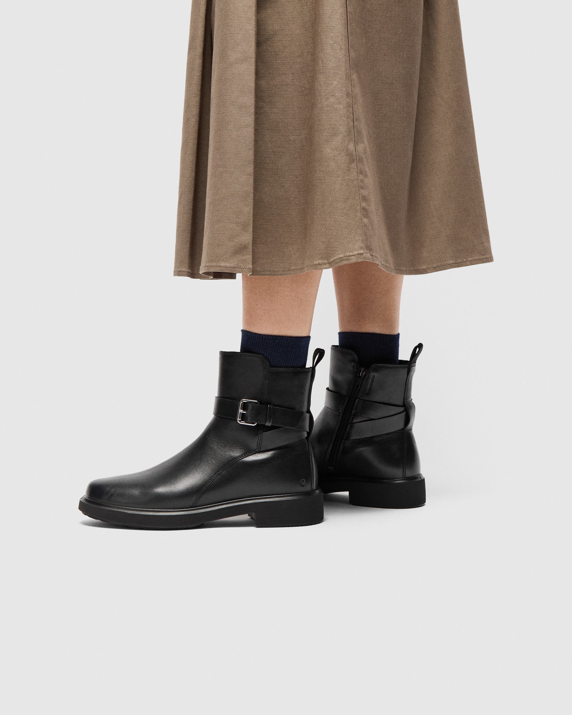 Women's ECCO® Metropole Amsterdam Leather Waterproof Boot - Black - Lifestyle image-1