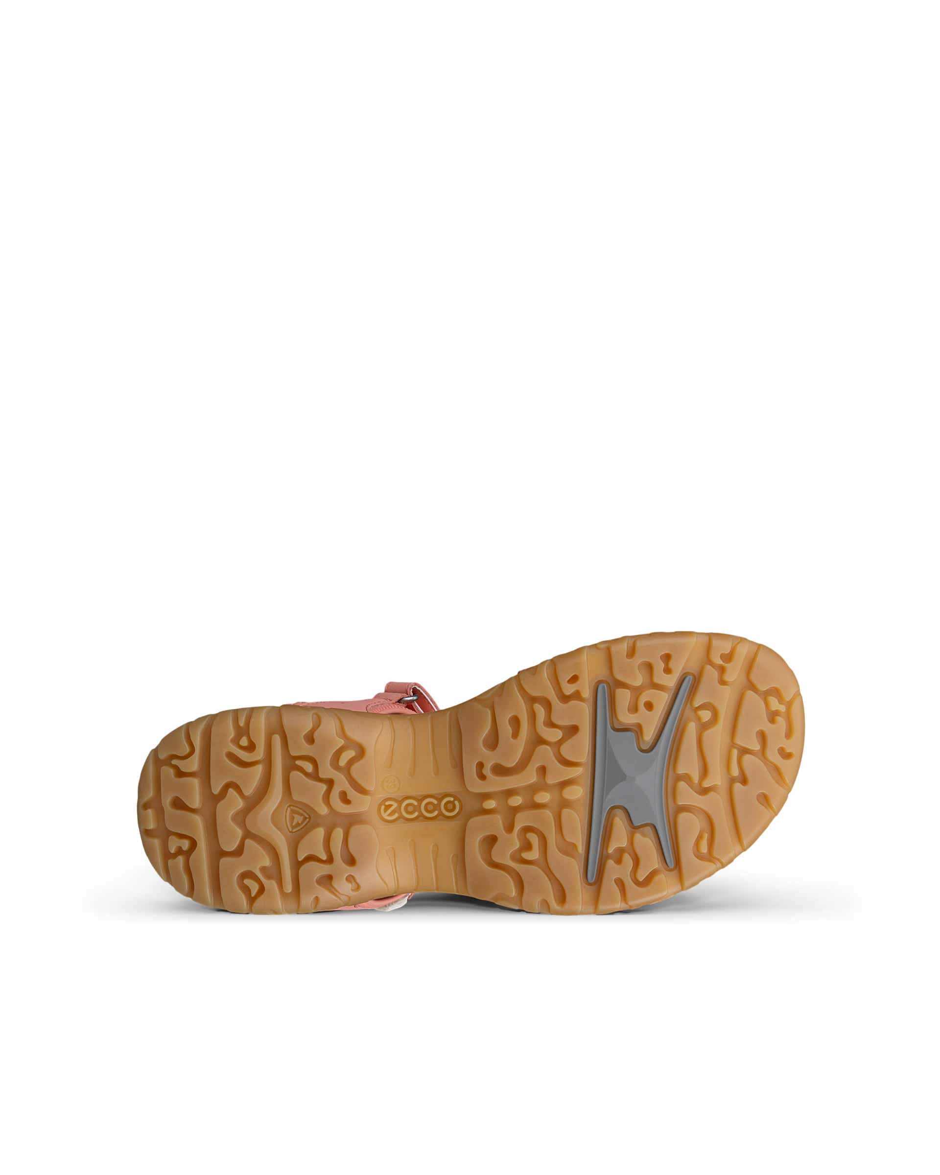 Women's ECCO® Offroad Roam Nubuck Two Strap Sandal - Orange - Sole