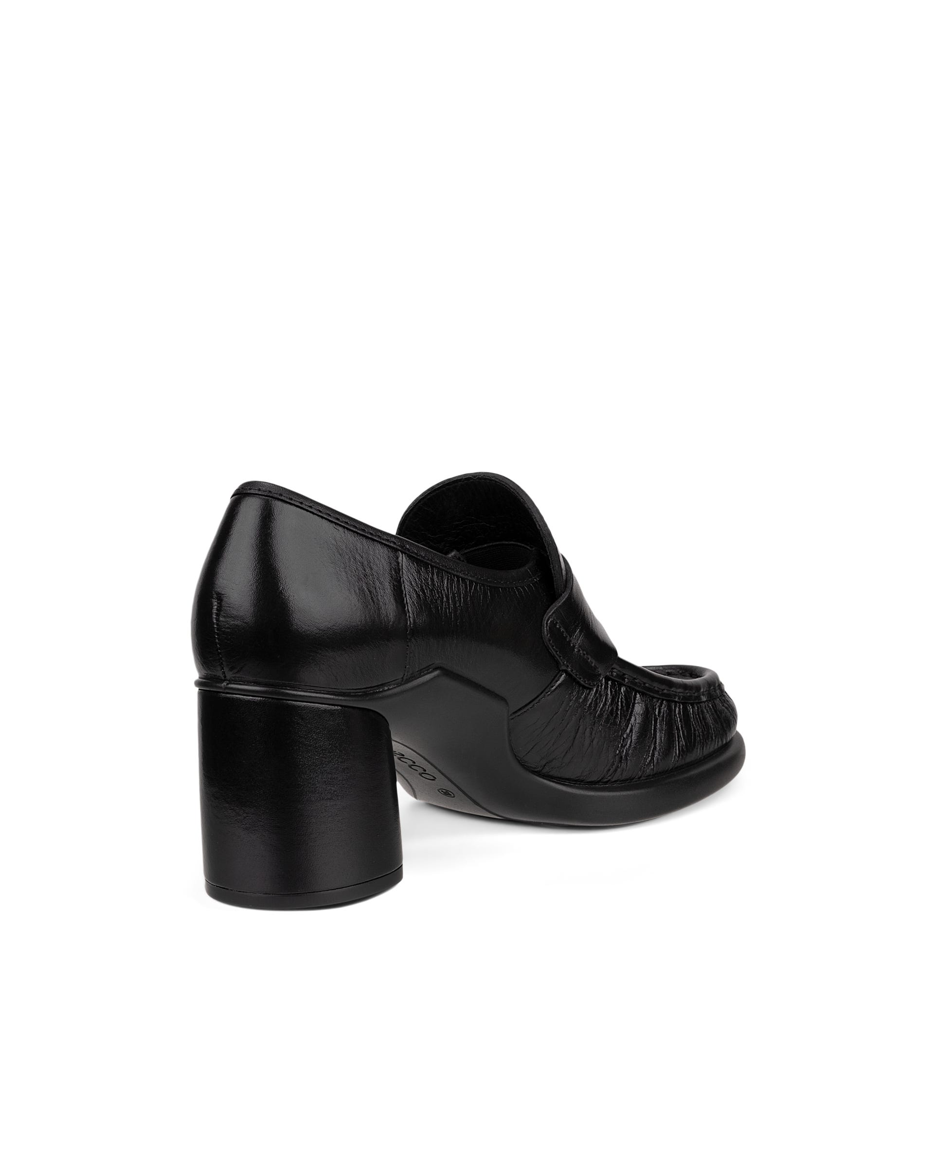 ECCO Sculpted LX 55 ウィメンズ レザーブロックヒール - ブラック - Back