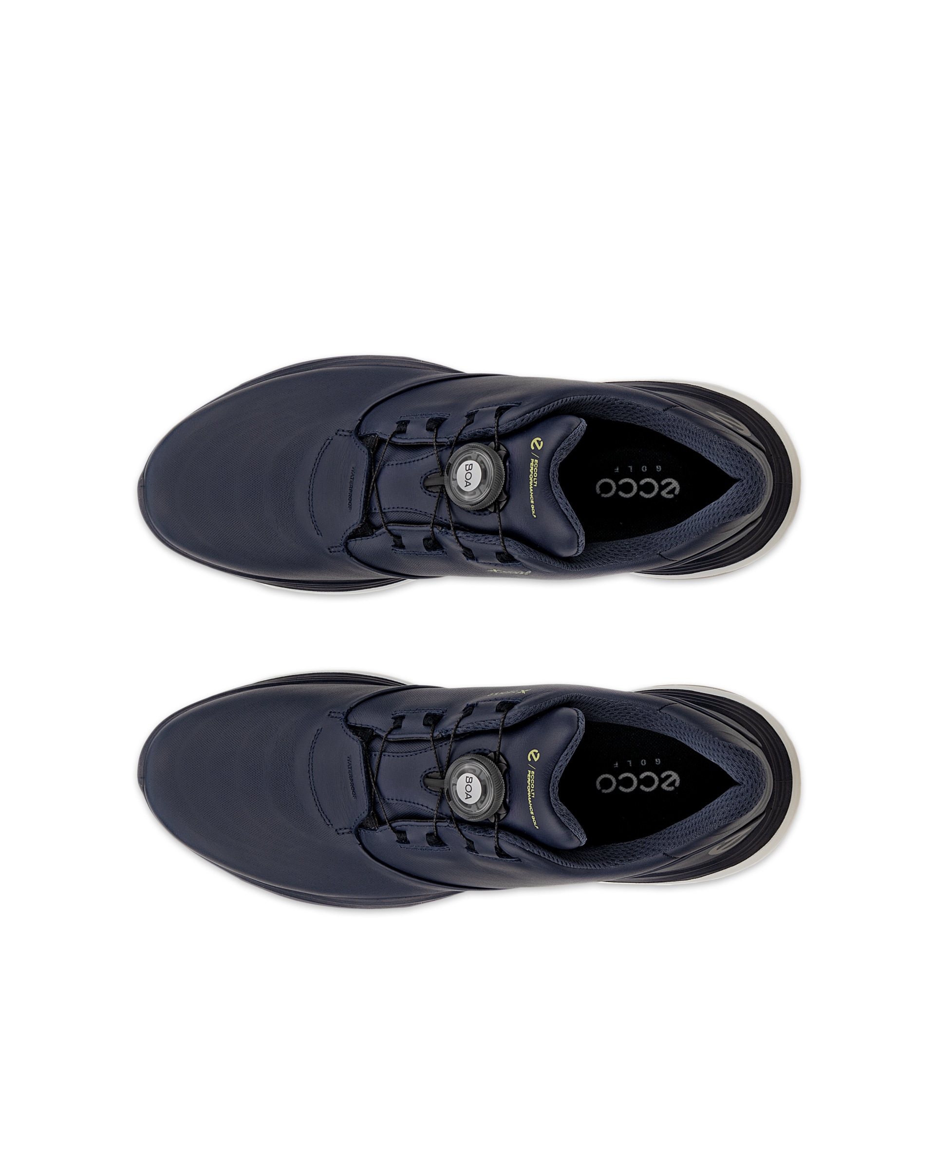 ECCO Golf LT1 BOA Hybrid メンズ レザーウォータープルーフゴルフシューズ - ブルー - Top left pair