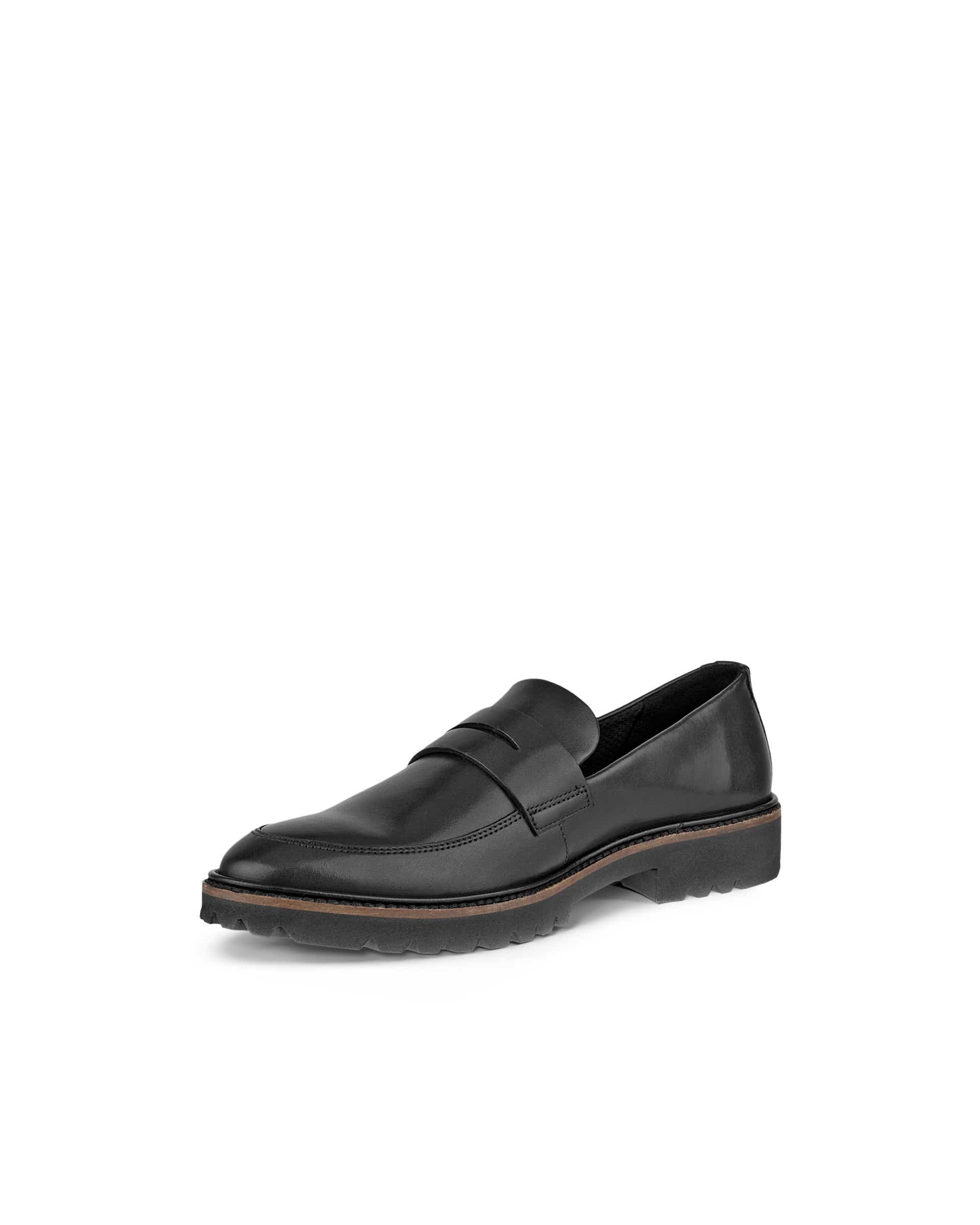 Women's ECCO® Modern Tailored Leather Loafer - Black - Main
