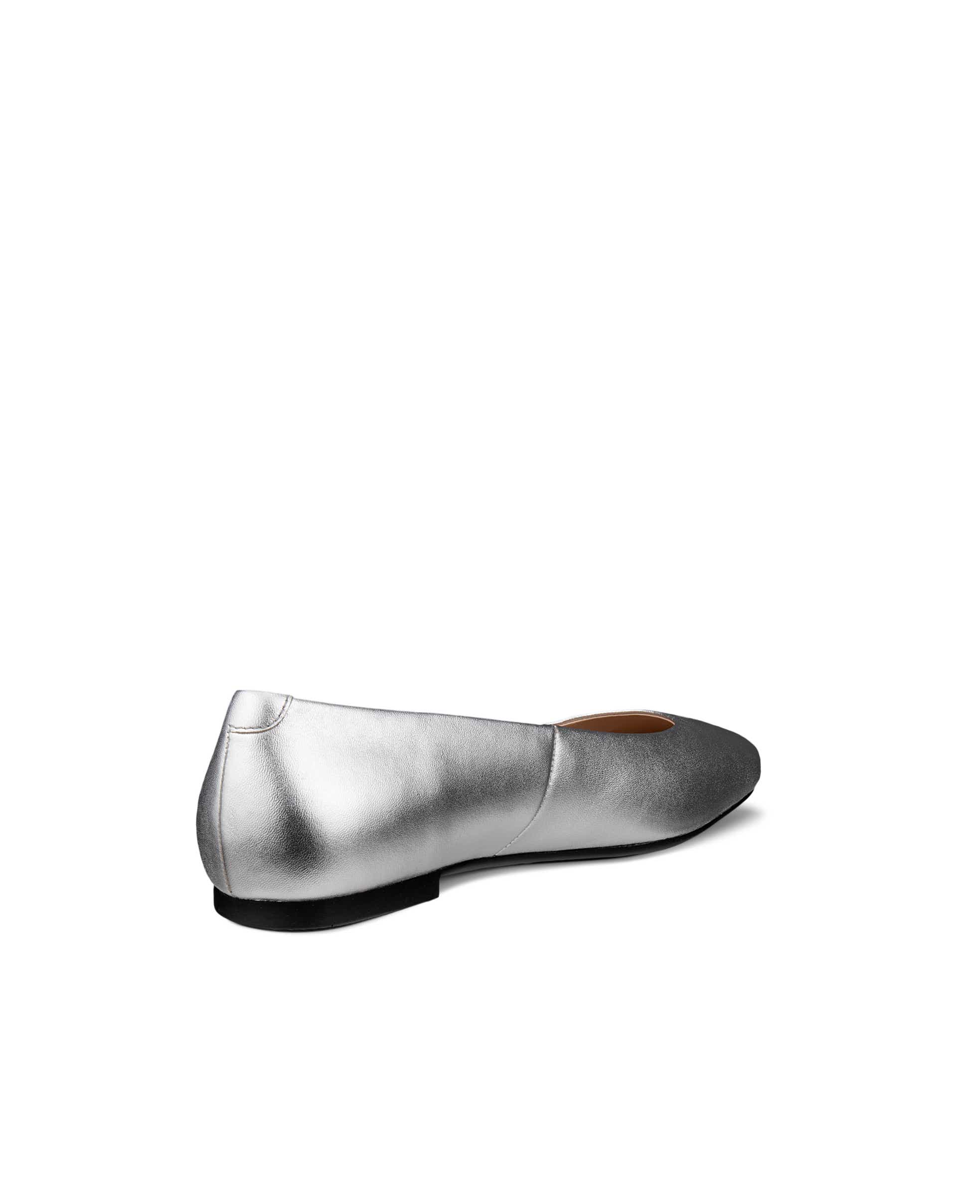 Women's ECCO® Margot Leather Ballerina - Metallics - Back