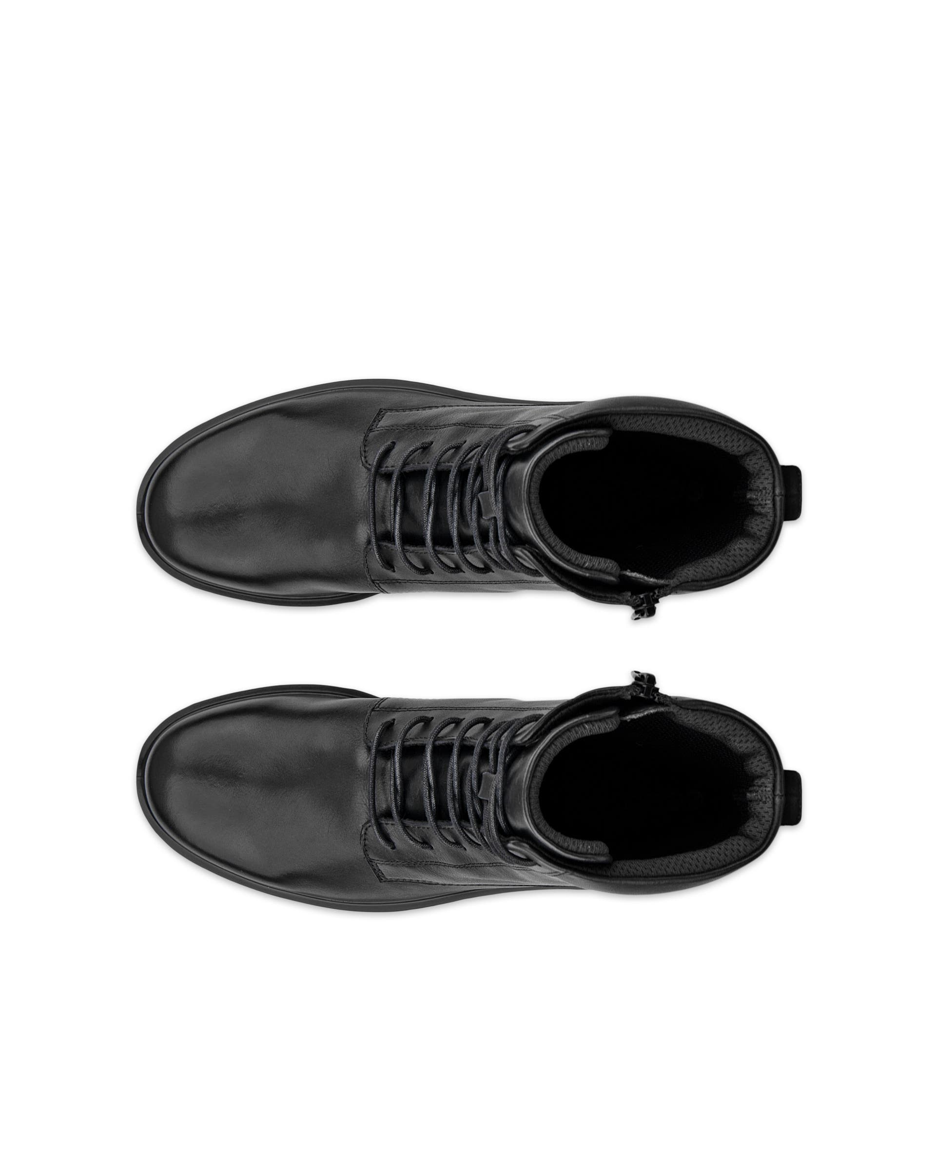 Damskie skórzane sznurowane buty ECCO® METROPOLE VIENNA - Czarny - Top left pair