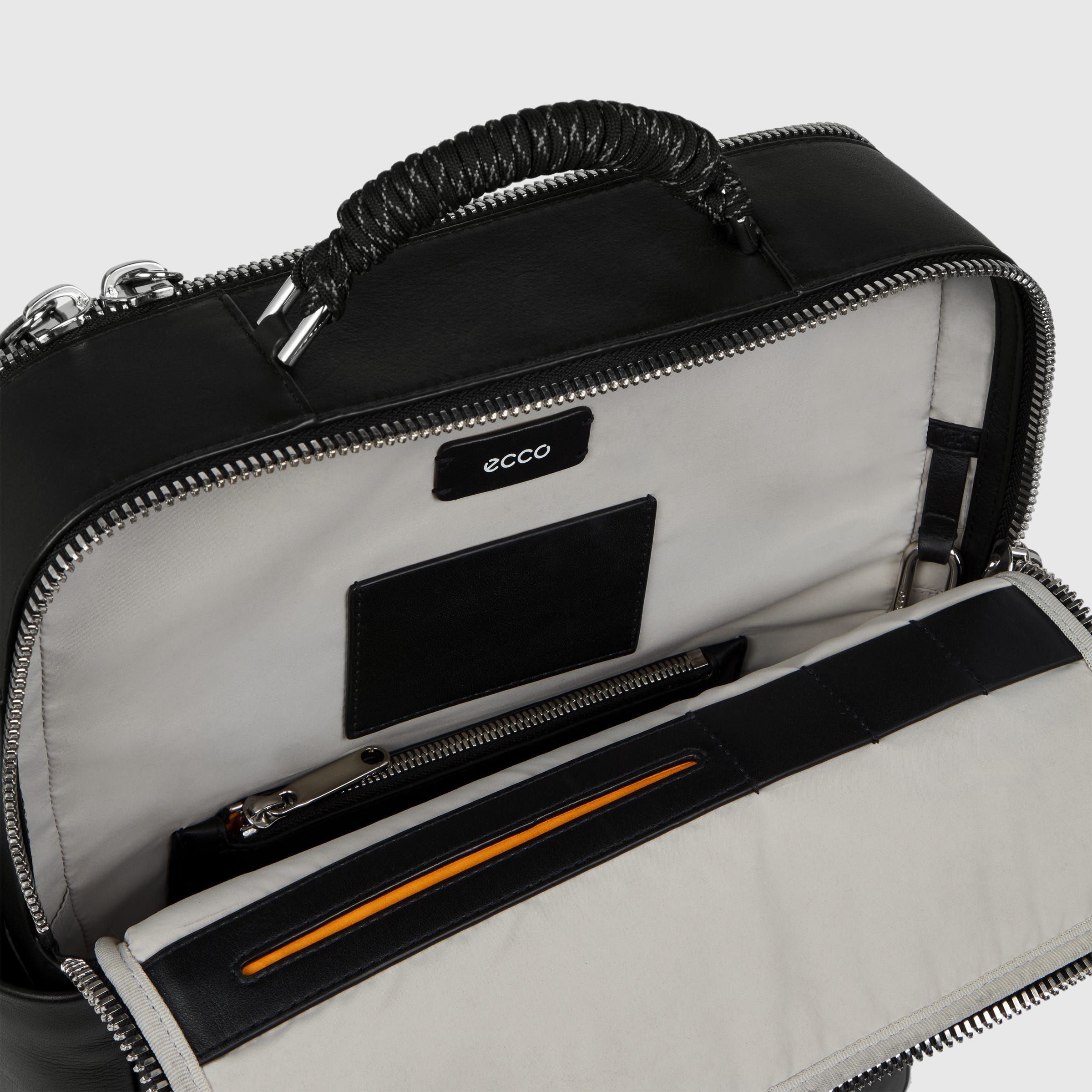 ECCO® Ceramic tech-Bag Leather Laptop Bag - Black - Inside