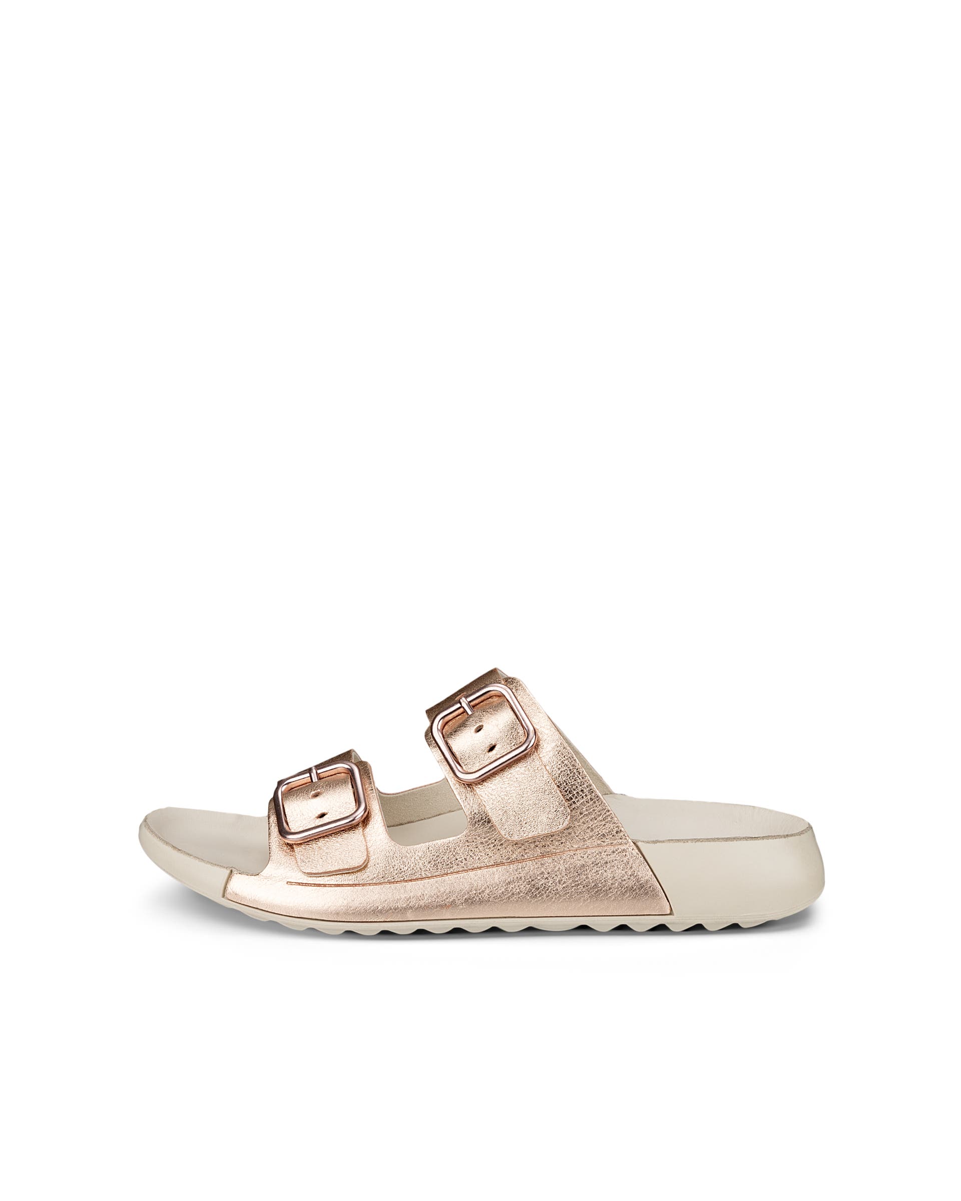 ECCO Cozmo Sandal ウィメンズ レザー2ストラップサンダル - メタリック - Outside
