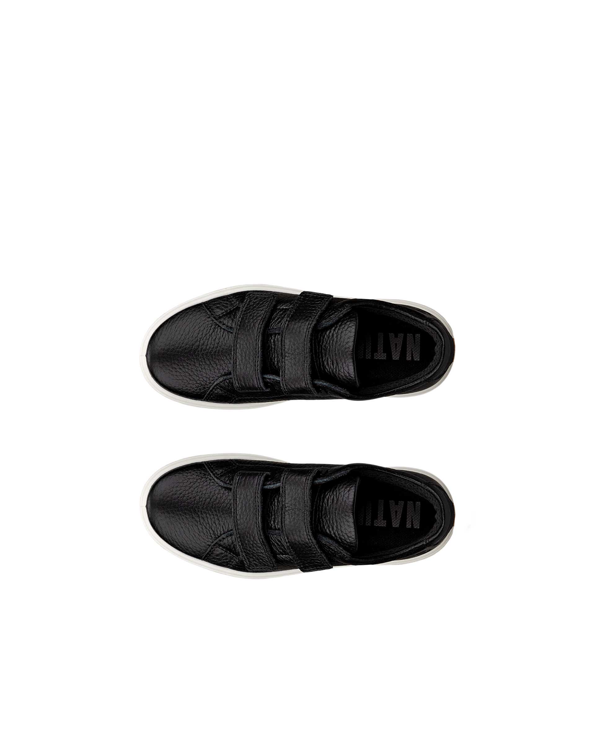 Basket en cuir à deux brides ECCO® Soft 60 pour enfants - Noir - Top left pair