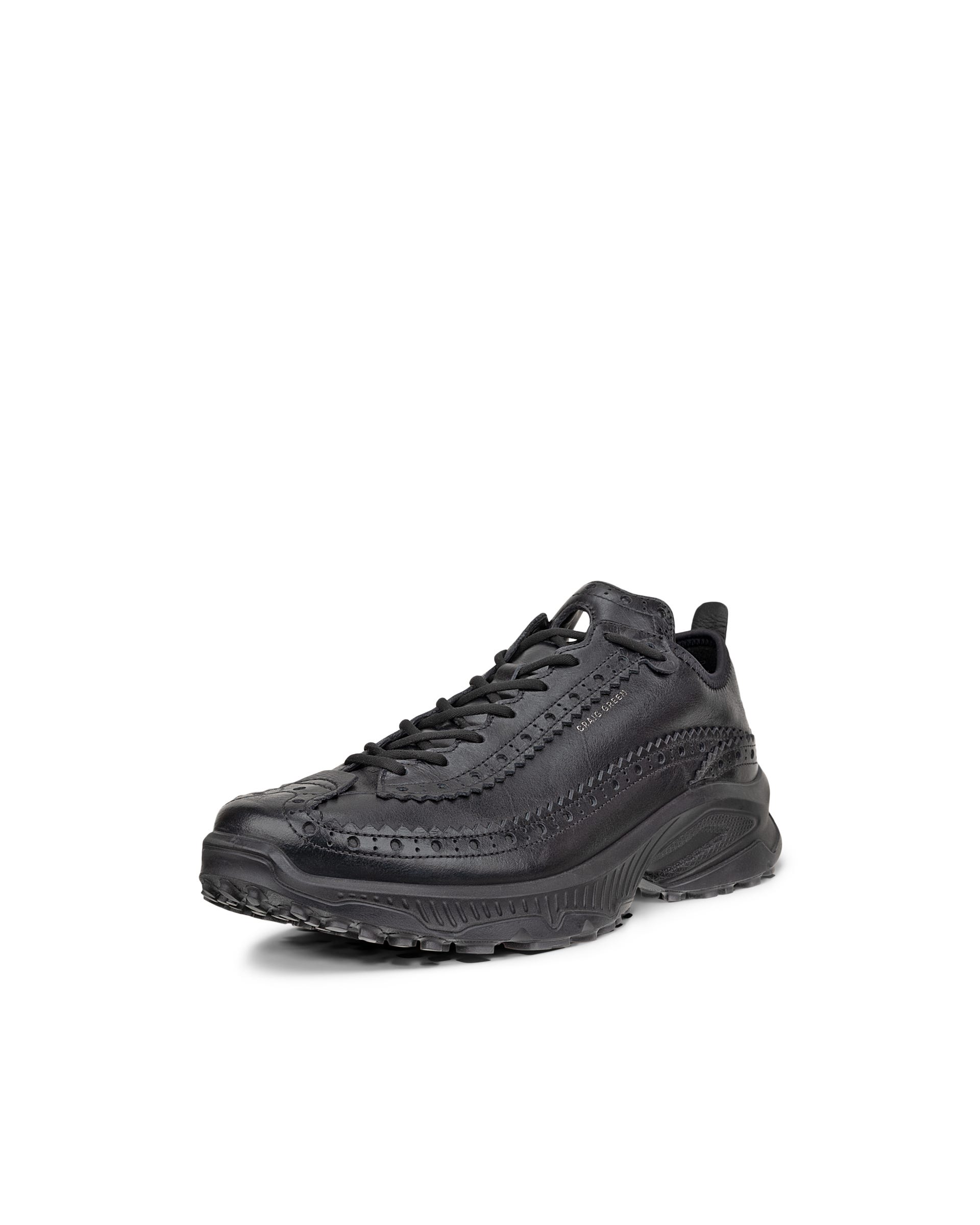 Women's ECCO® RECEPTOR XP Leather Platform Trainer - Black - Outside