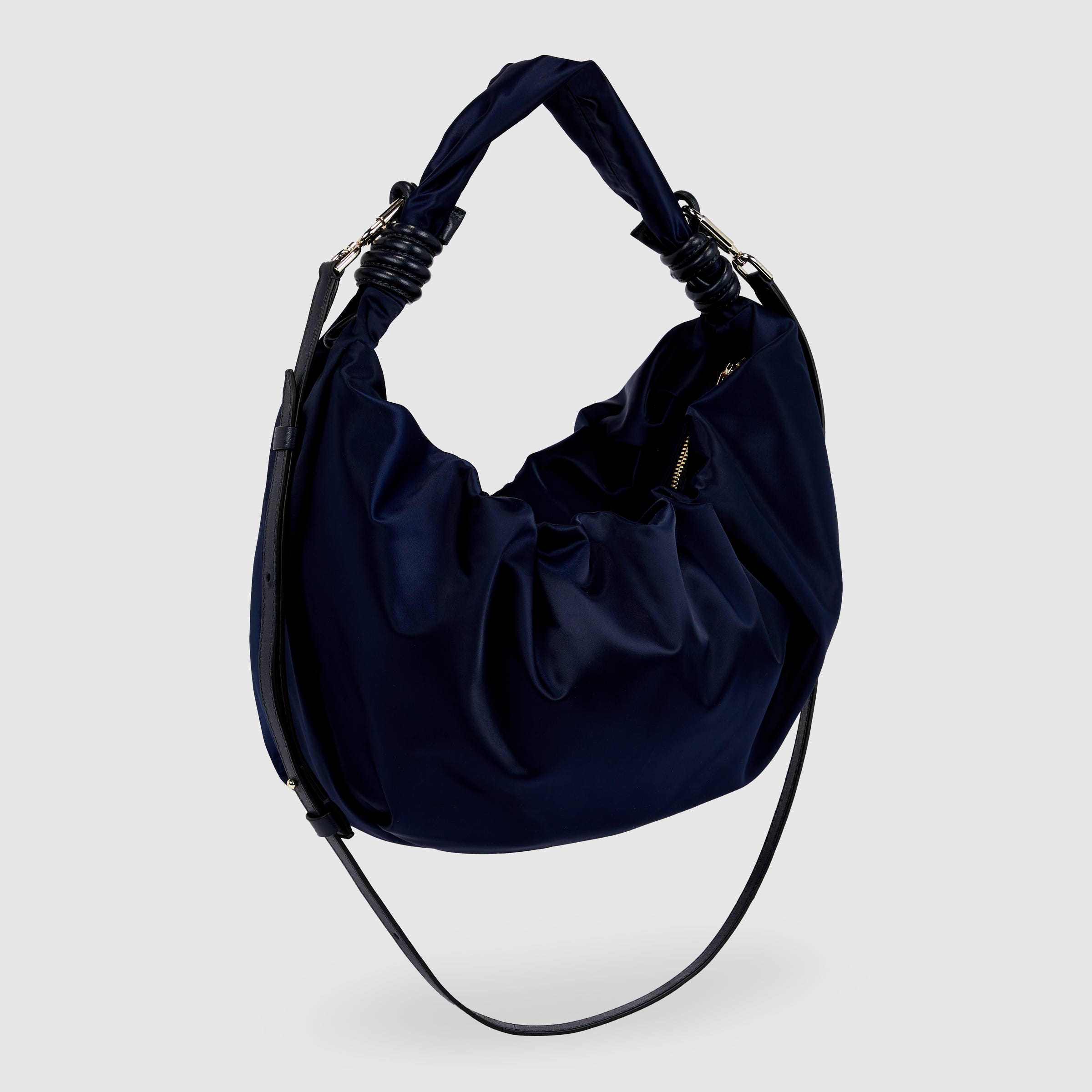 ECCO Scrunch Satin テキスタイルホーボーサテンショルダーバッグ - ブルー - Main