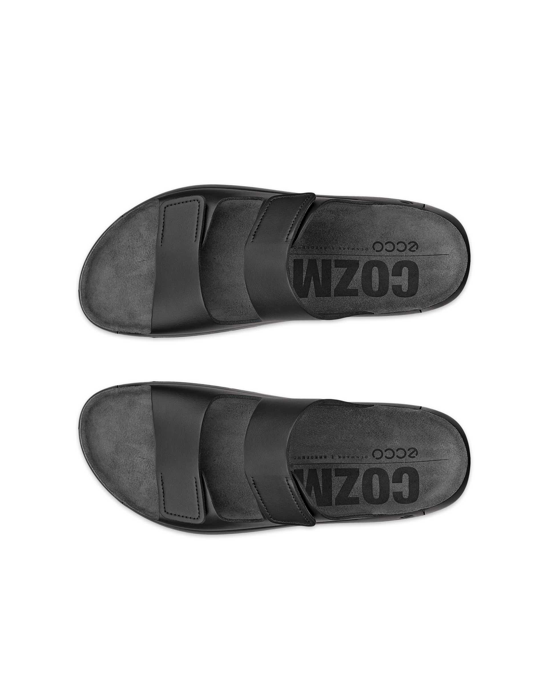 ECCO® Cozmo sandale en cuir deux brides pour homme - Noir - Top left pair