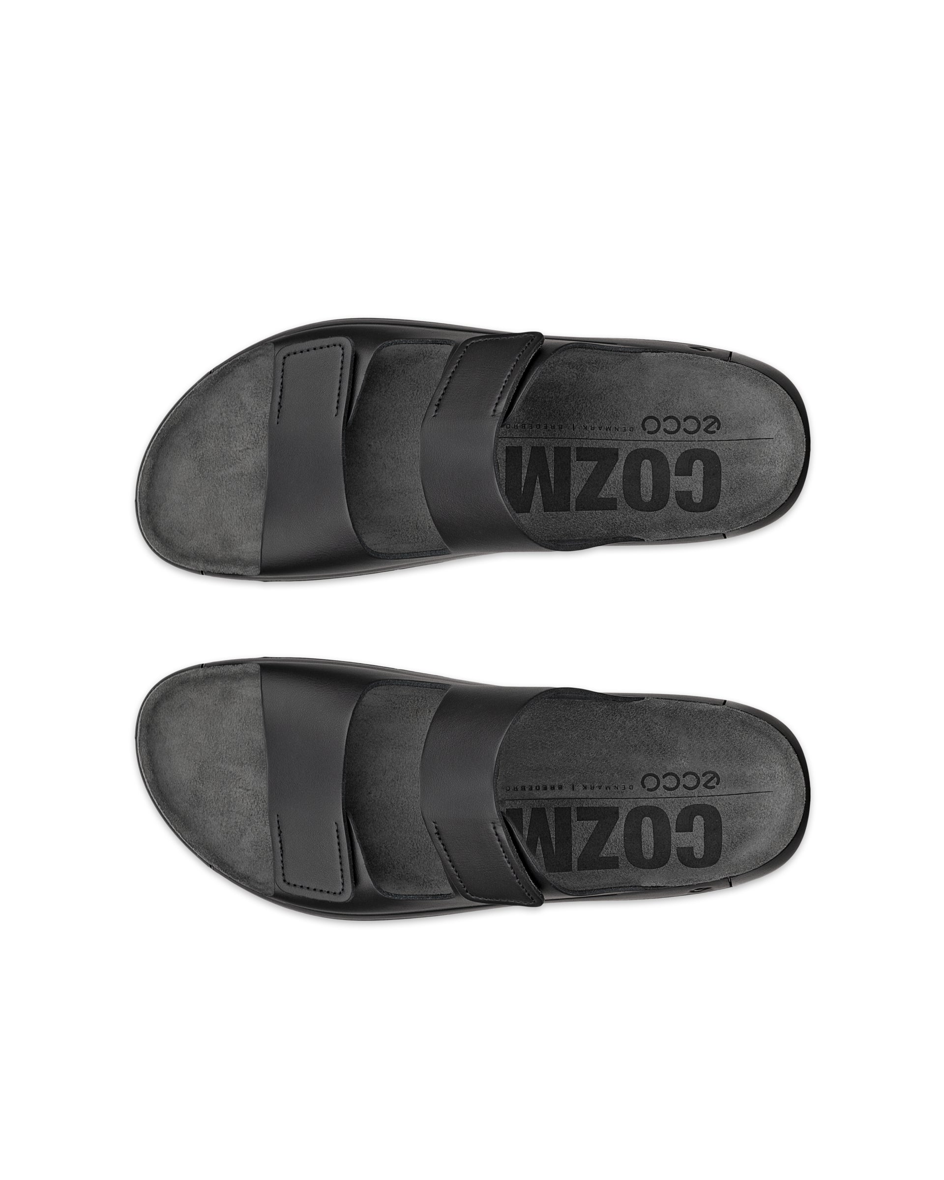 Pánske kožené sandále 2 remienky ECCO® Cozmo - Čierna - Top left pair