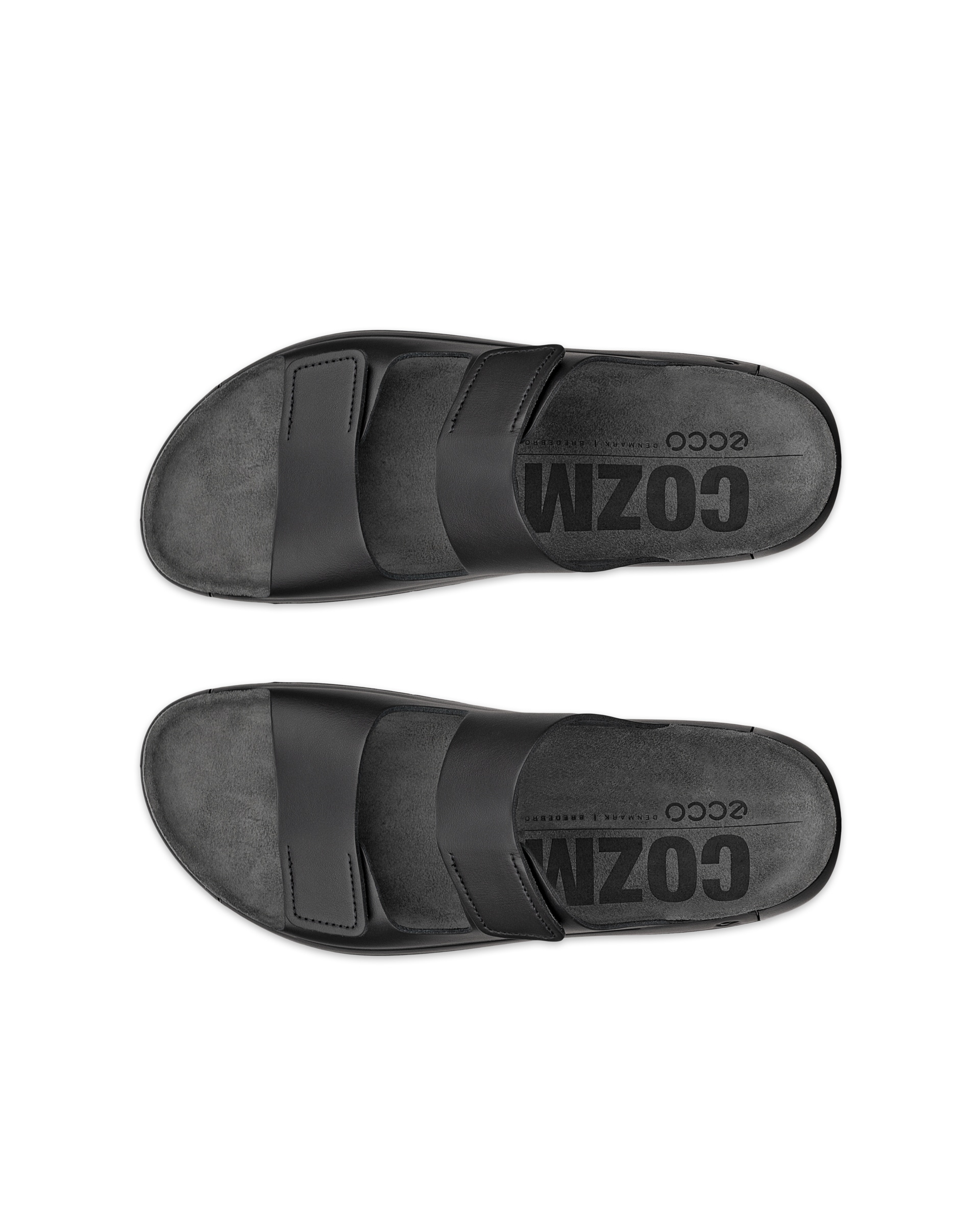 ECCO® Cozmo sandale en cuir deux brides pour homme - Noir - Top left pair