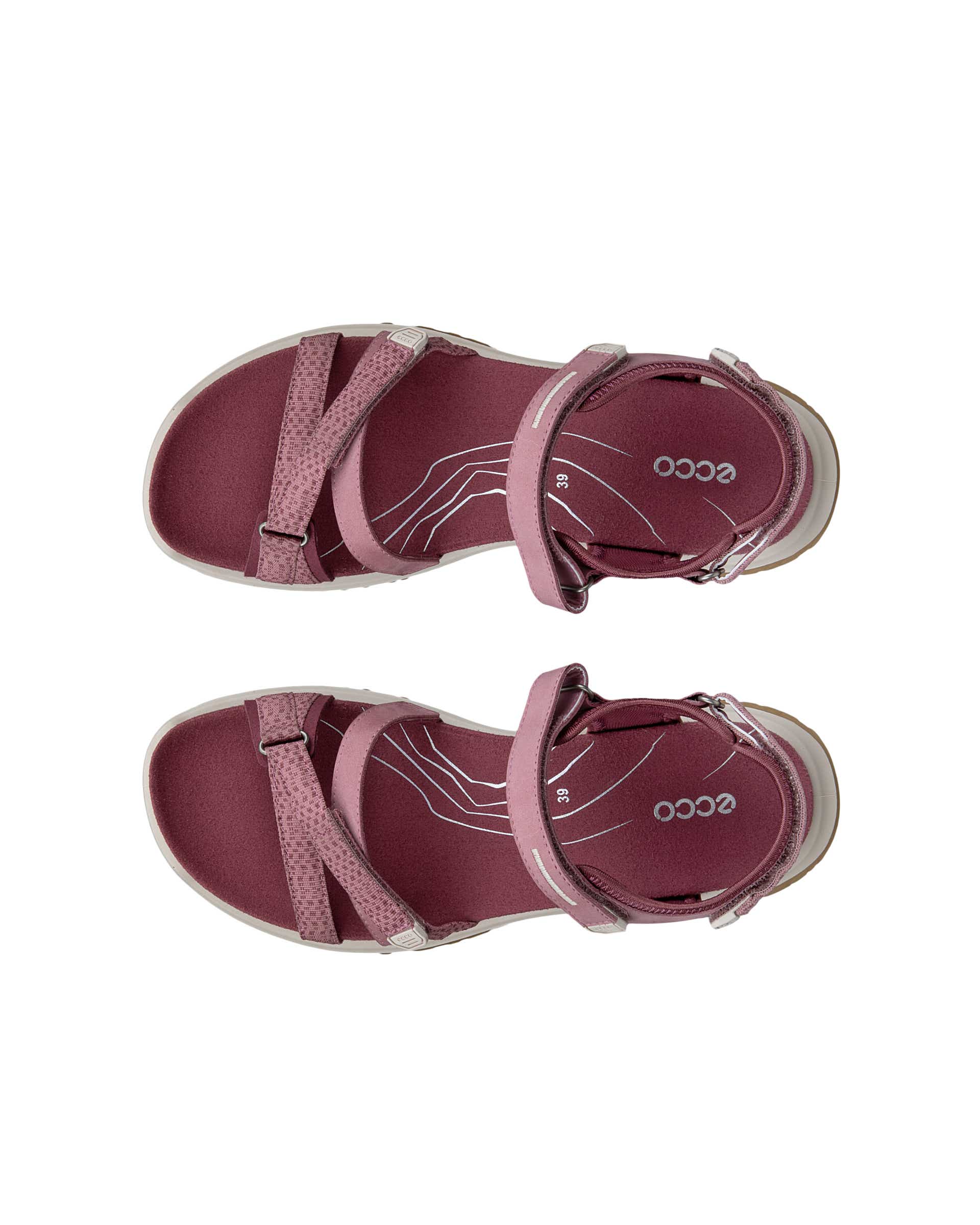 ECCO® OFFROAD ROAM Damen Nubuksandale mit zwei Riemen - Rosa - Top left pair