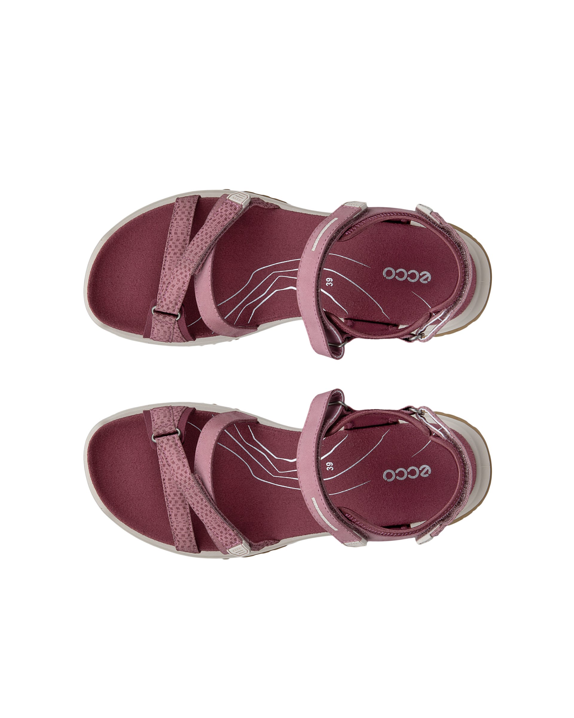 ECCO® OFFROAD ROAM Damen Nubuksandale mit zwei Riemen - Rosa - Top left pair