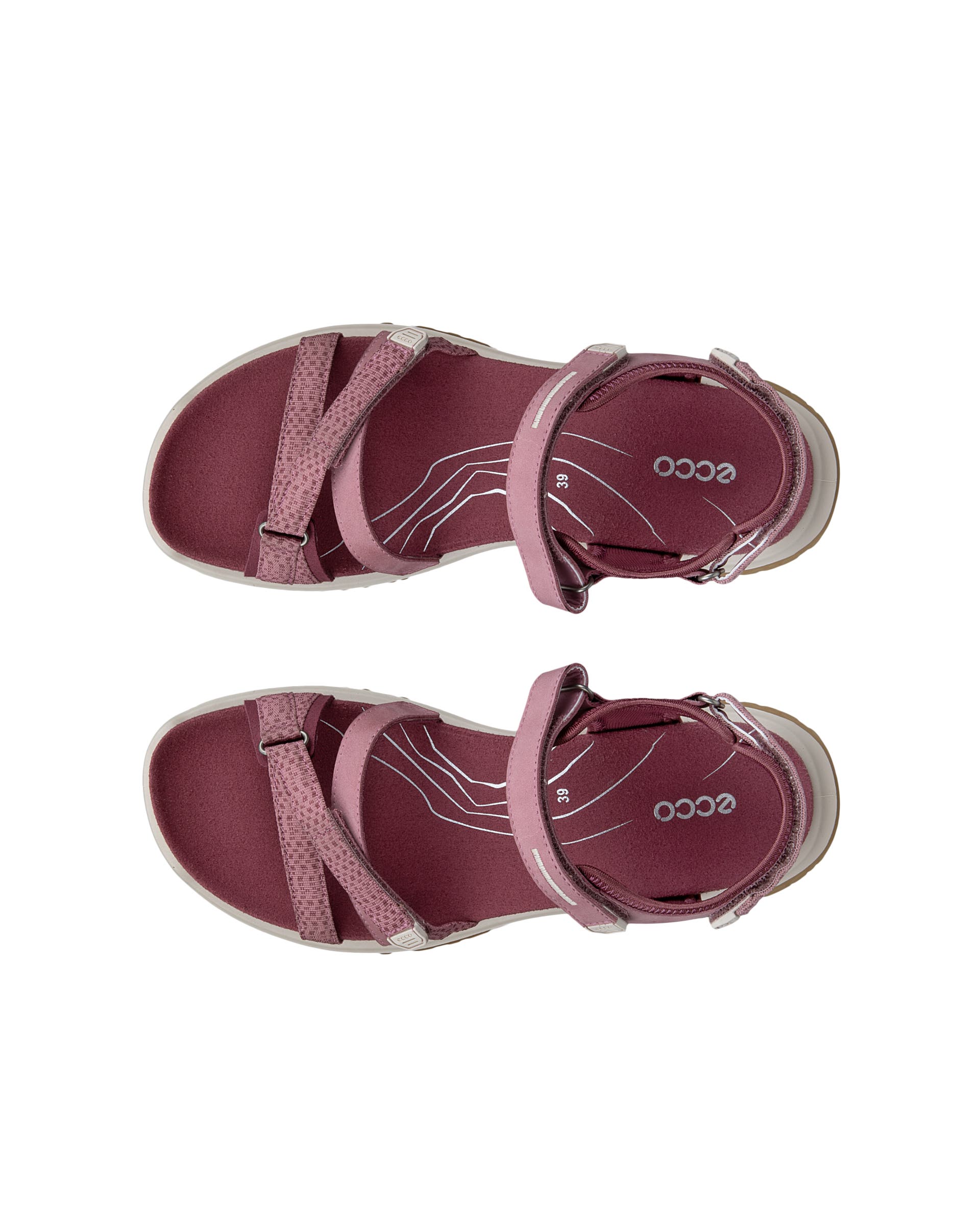 ECCO® OFFROAD ROAM Damen Nubuksandale mit zwei Riemen - Rosa - Top left pair