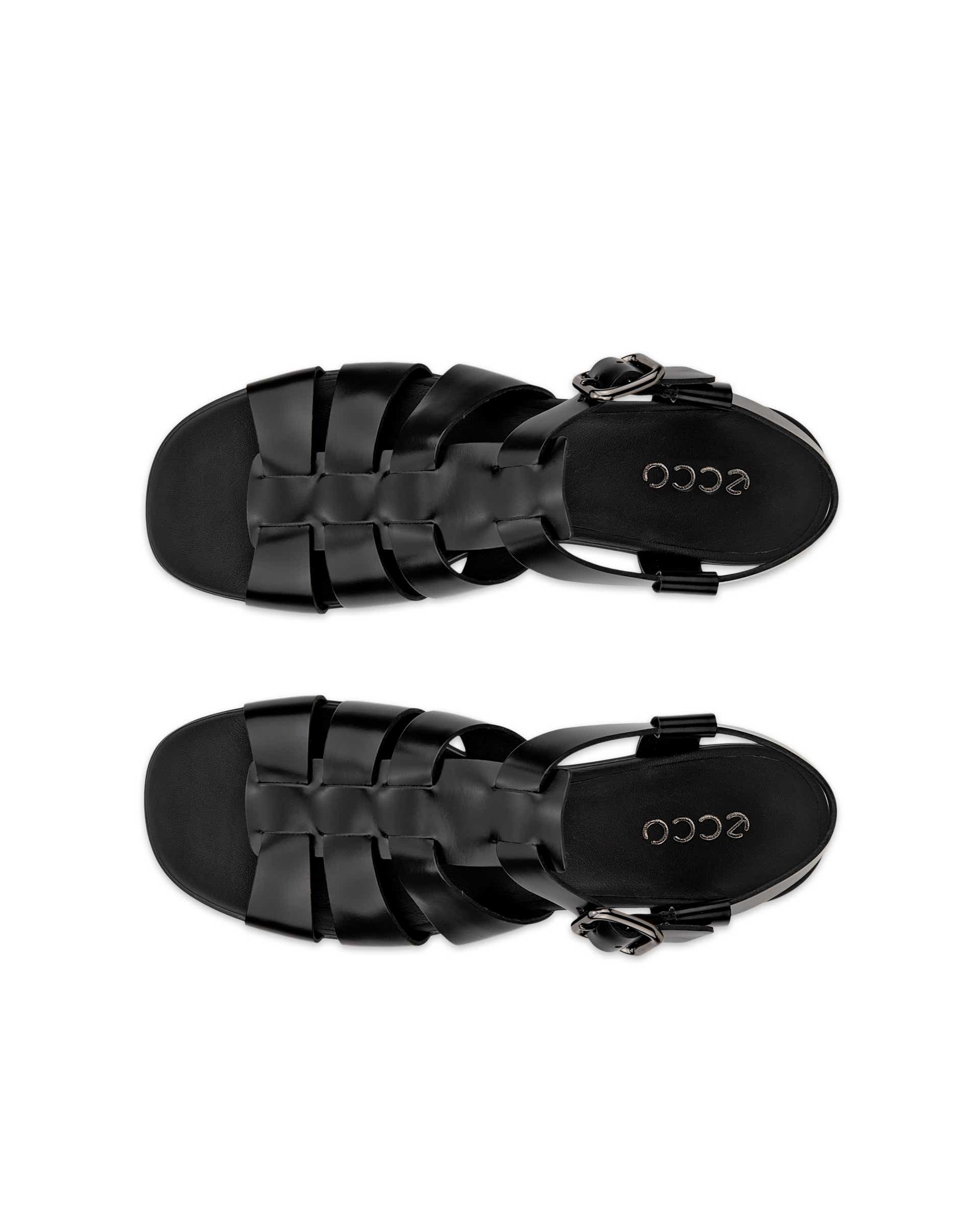 Dámské kožené sandály na podpatku ECCO® Sculpted Alba 25 - Černá - Top left pair