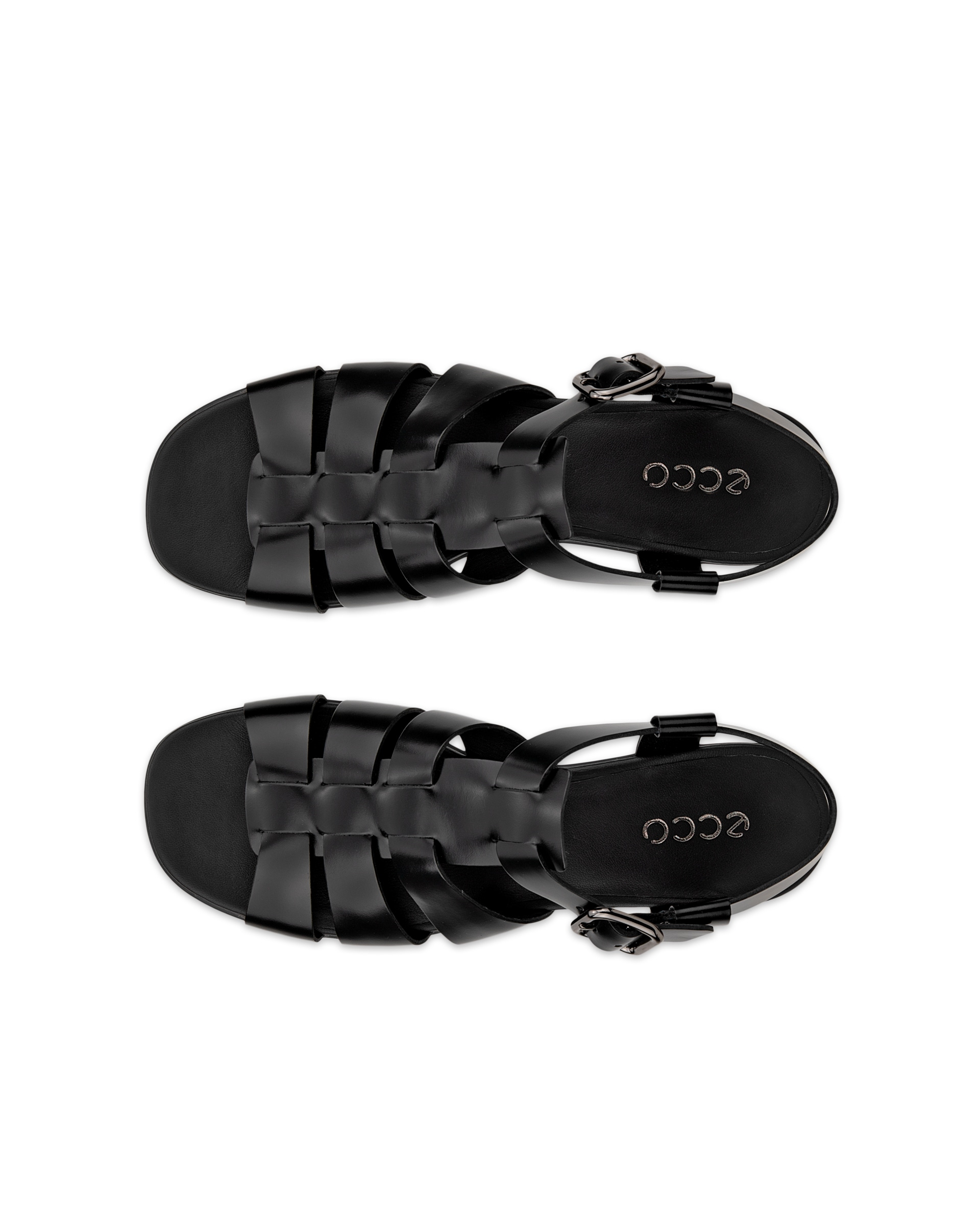 Dámské kožené sandály na podpatku ECCO® Sculpted Alba 25 - Černá - Top left pair