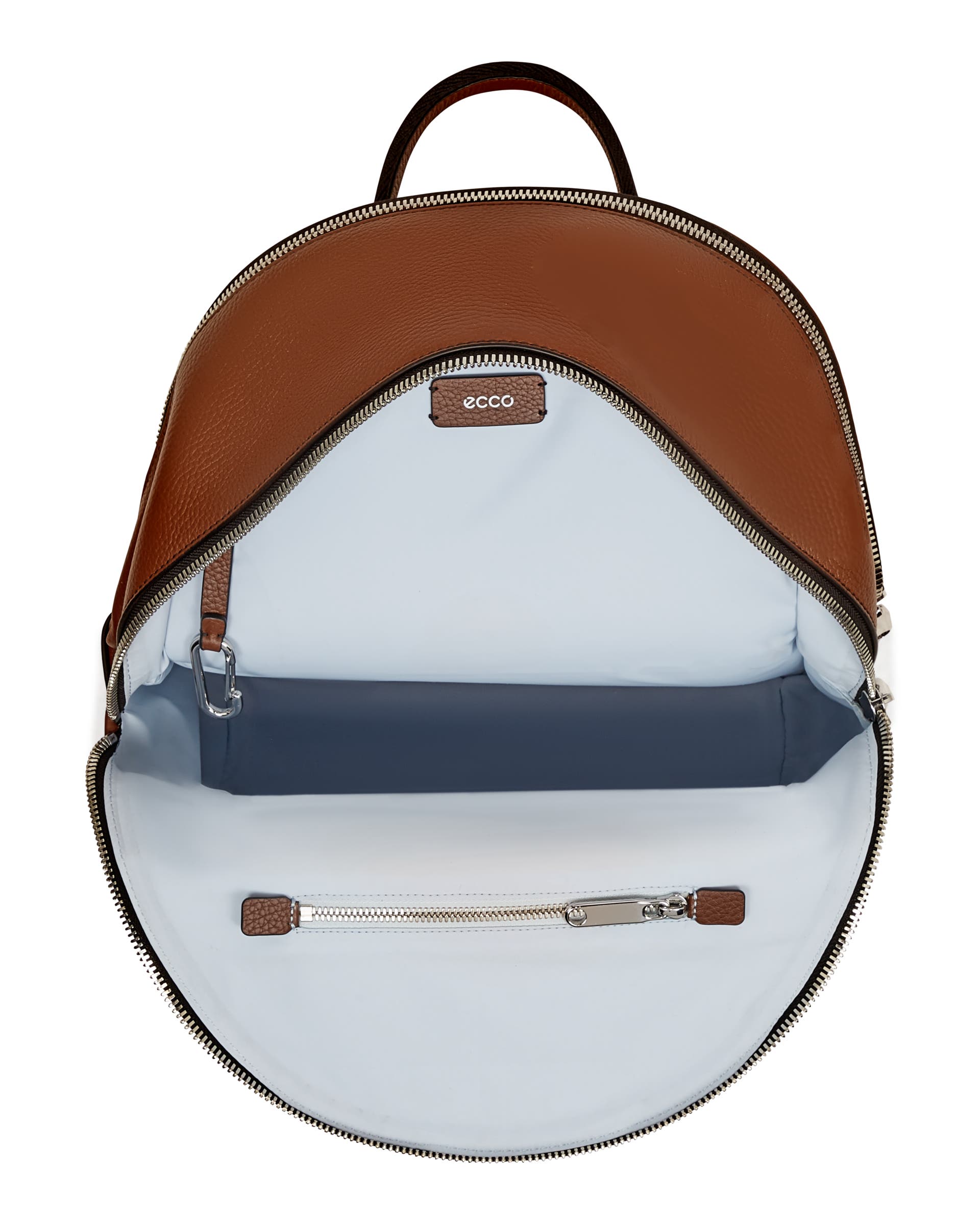 ECCO® Round Pack L Pebbled Leather Backpack - Brown - Birdeye