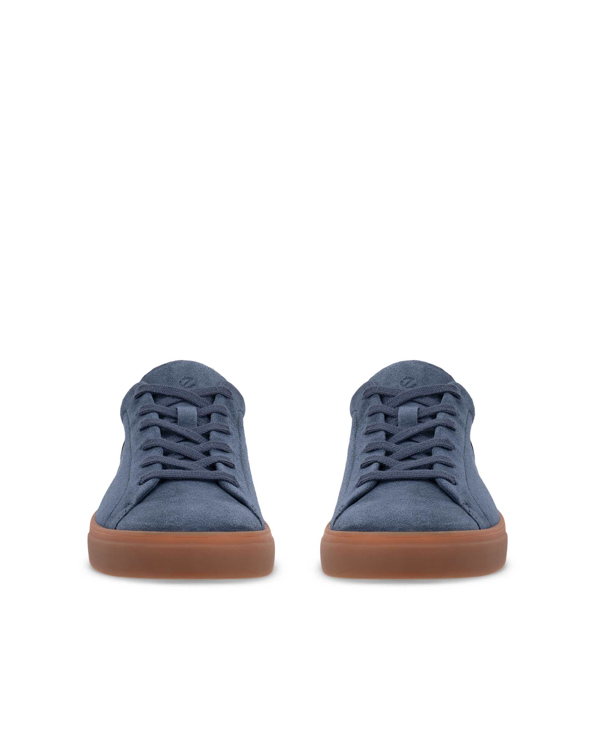 Men's ECCO® SOFT 10 Suede Sneaker - Blue - Front pair