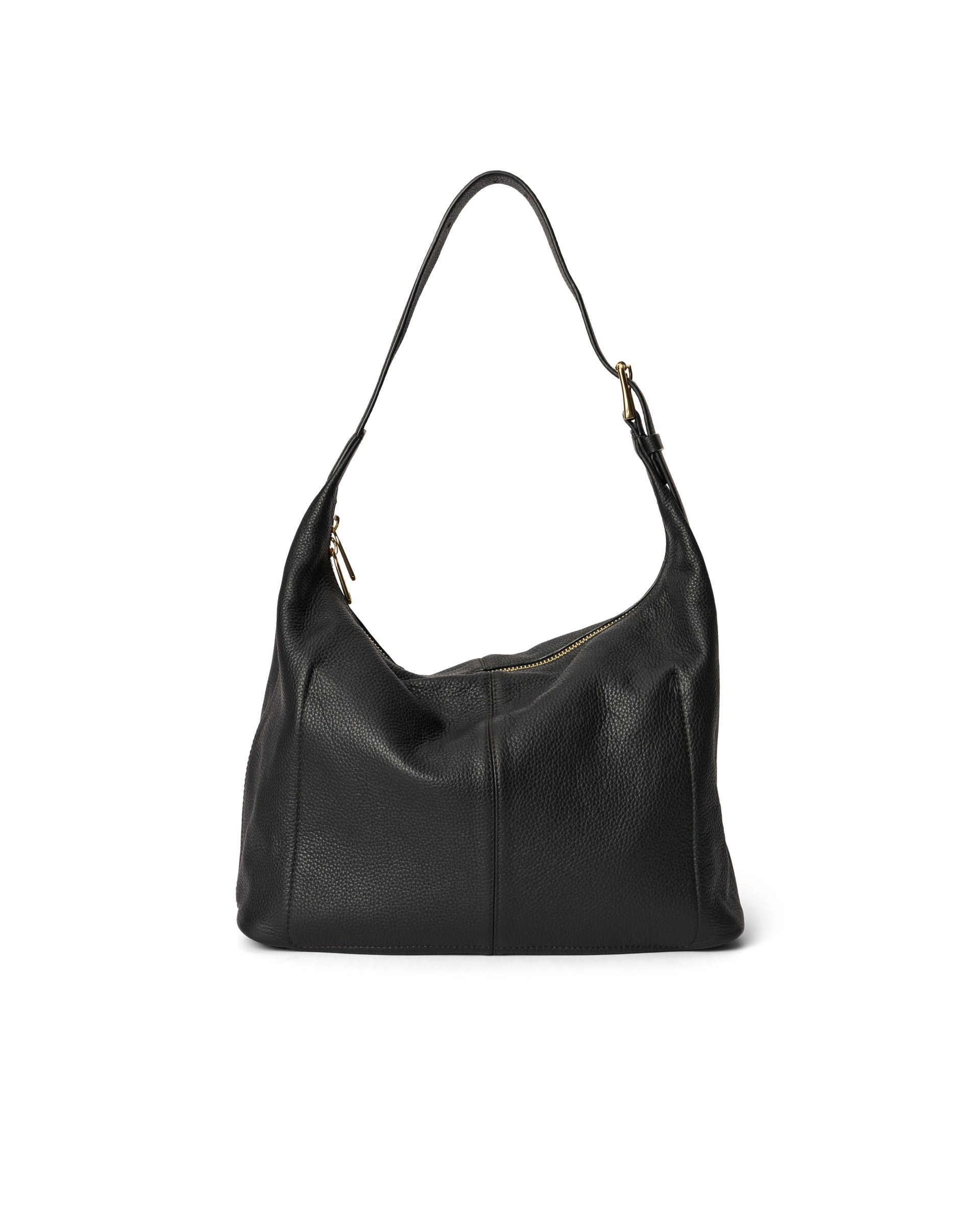 Kožená voľná kabelka ECCO® Hobo - Čierna - Back