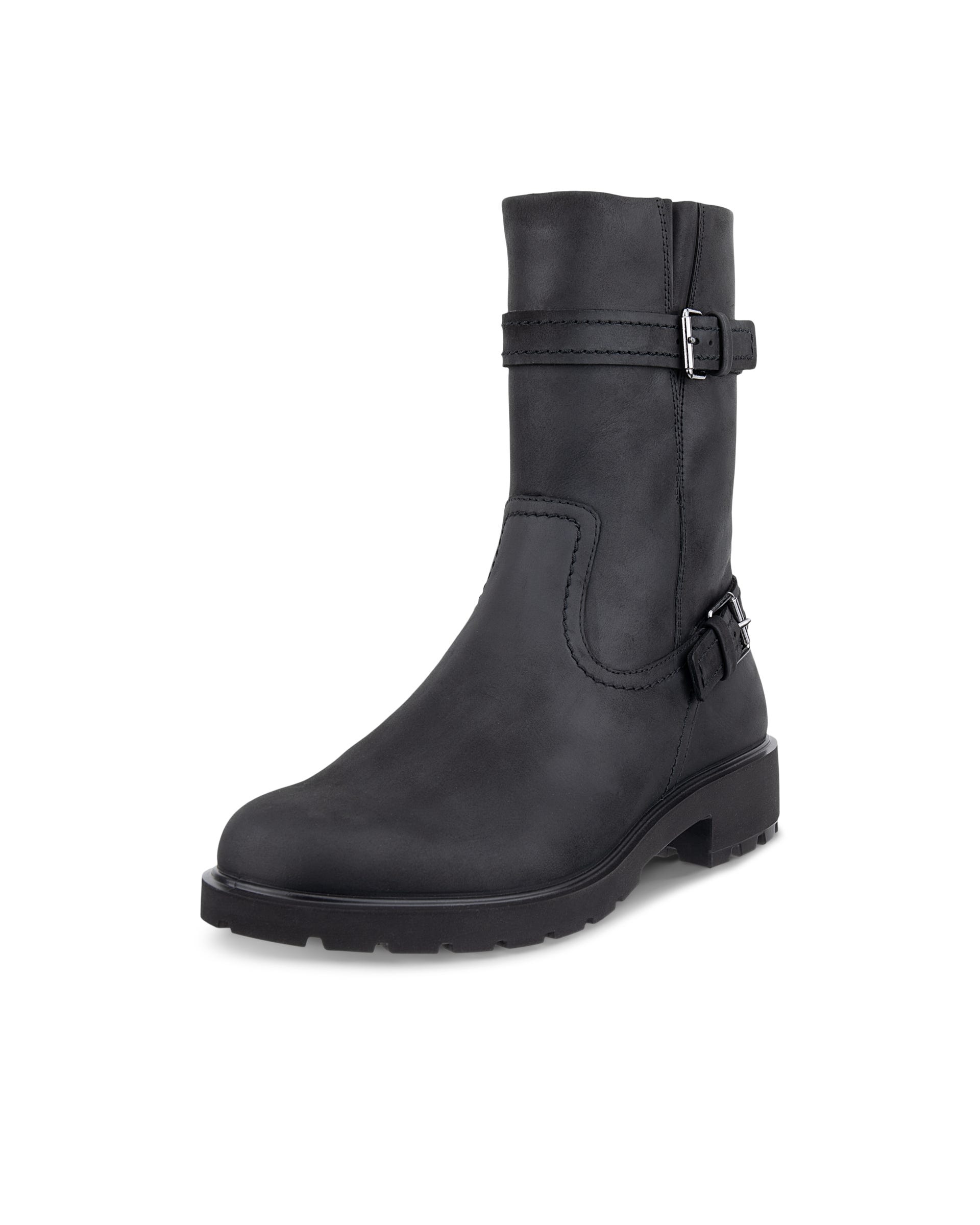 Women's ECCO® METROPOLE VIENNA Nubuck High-Cut Boot - Black - Outside