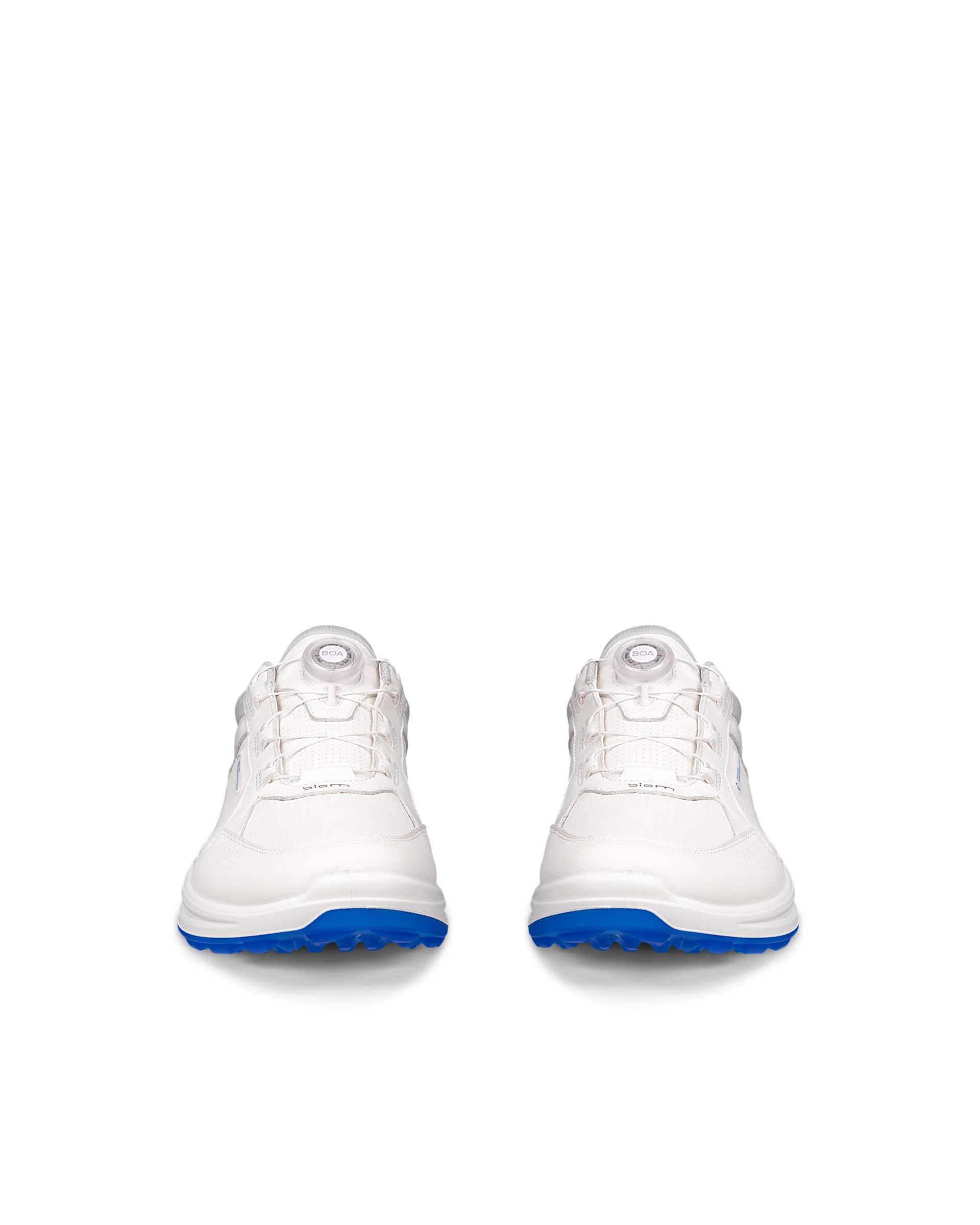Men's ECCO® Golf Biom H6 BOA Leather Waterproof Shoe - White - Front pair