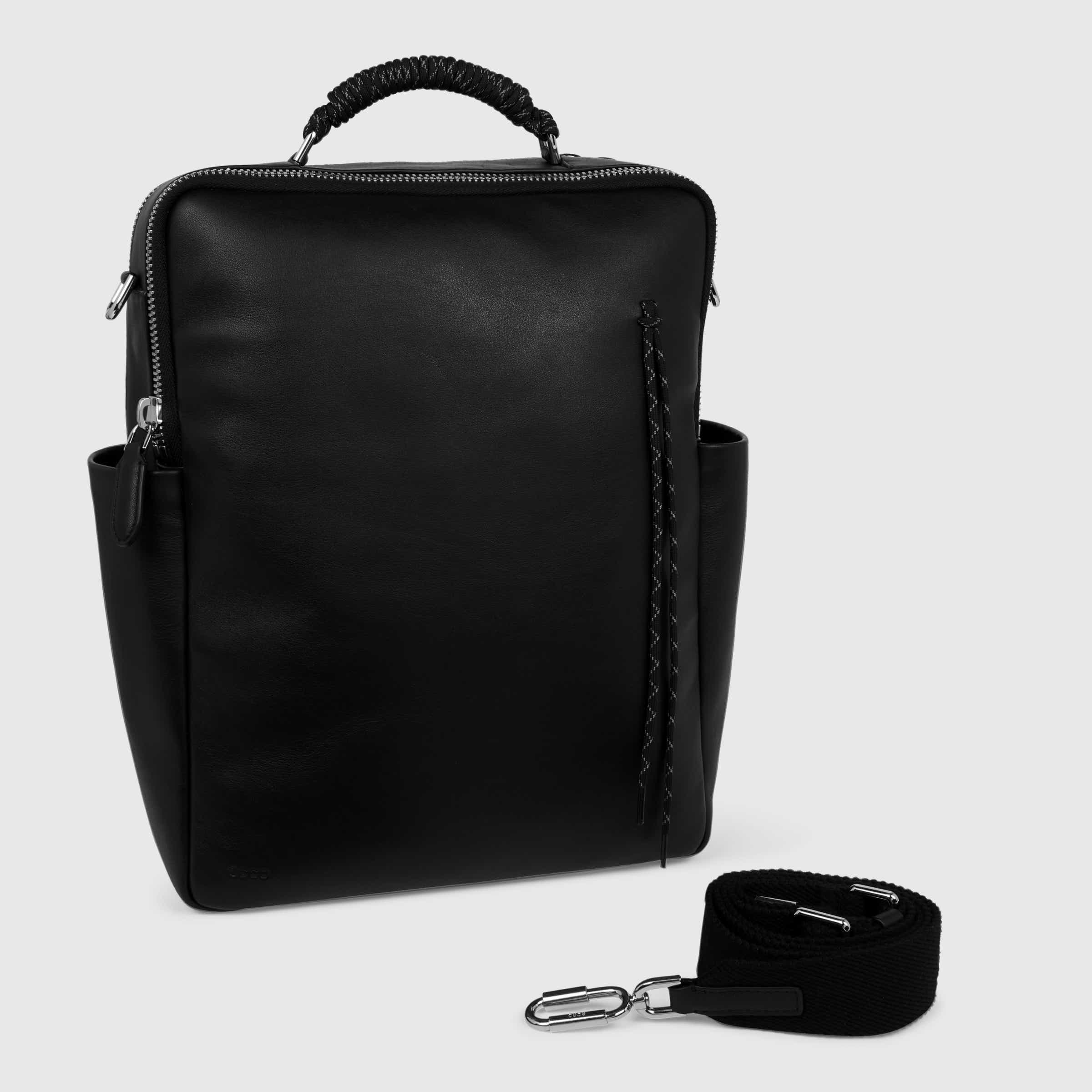 ECCO® Ceramic tech-Bag Leather Laptop Bag - Black - Main