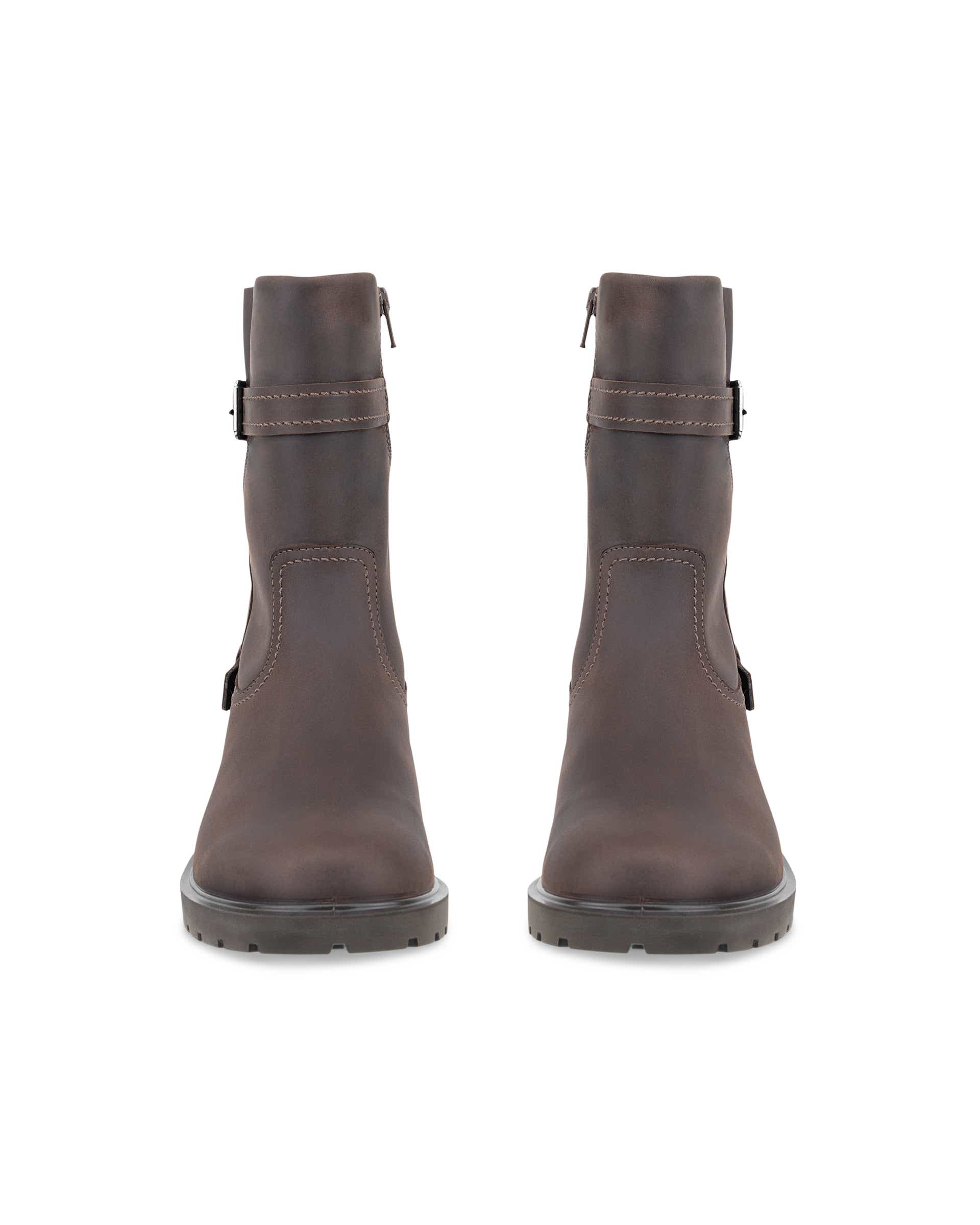 Women's ECCO® METROPOLE VIENNA Nubuck High-Cut Boot - Brown - Front pair