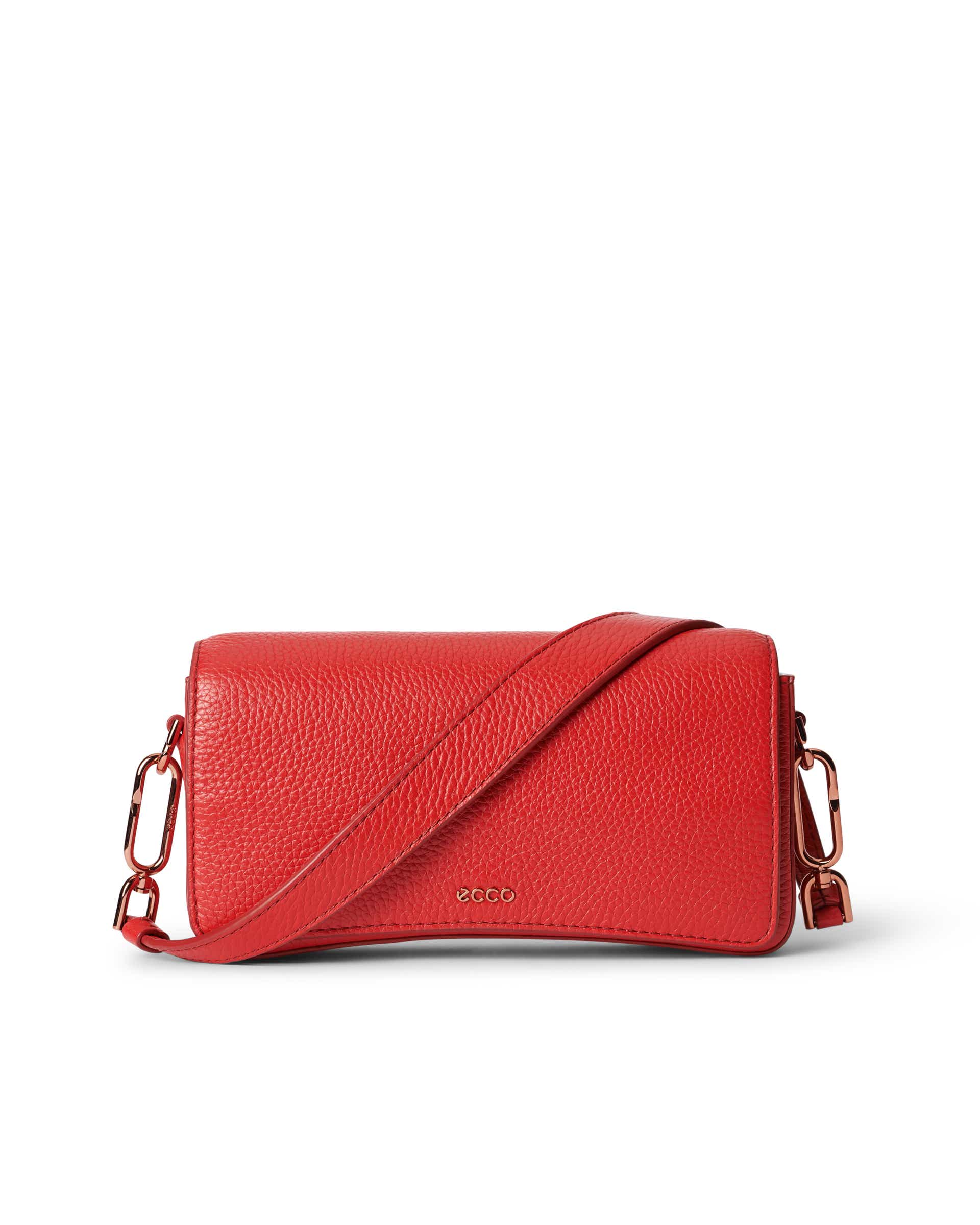ECCO® Pinch Small Pebbled Leather Shoulder Bag - Red - Main