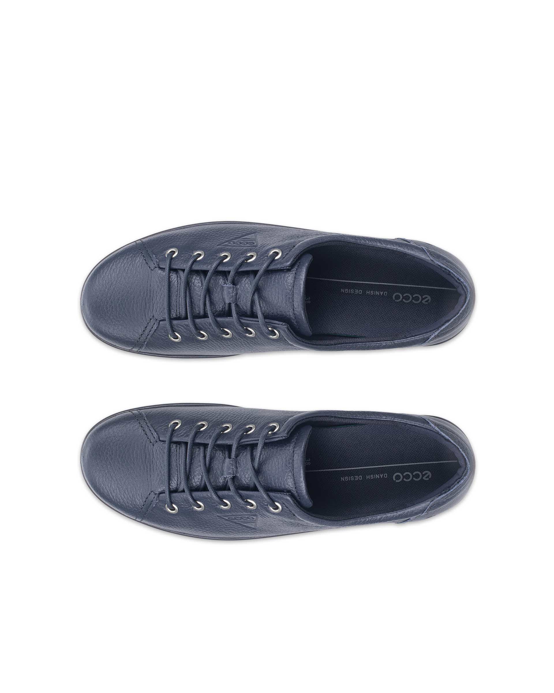 Dámská kožená šněrovací obuv ECCO® SOFT 2.0 - Modrá - Top left pair