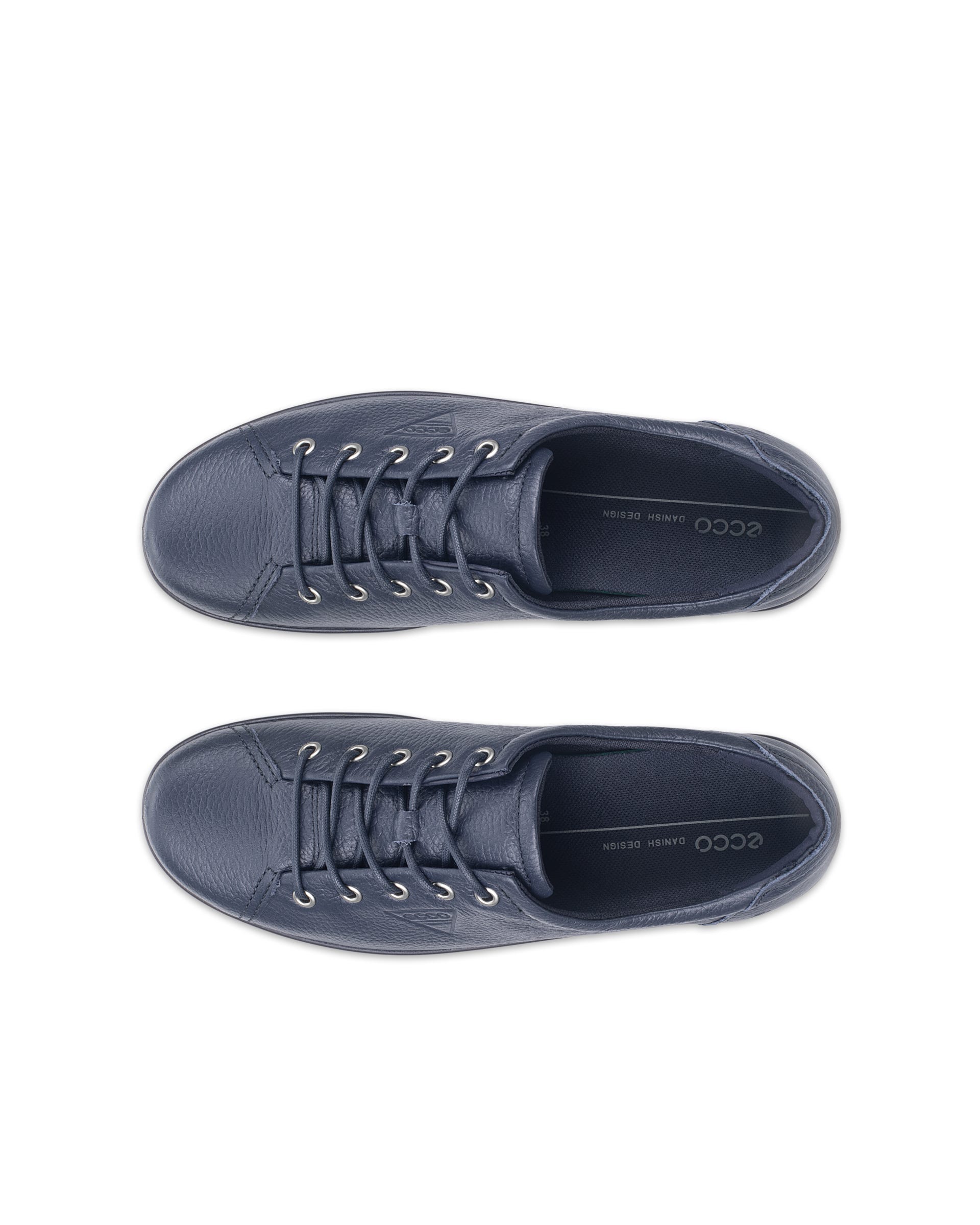 Dámská kožená šněrovací obuv ECCO® SOFT 2.0 - Modrá - Top left pair
