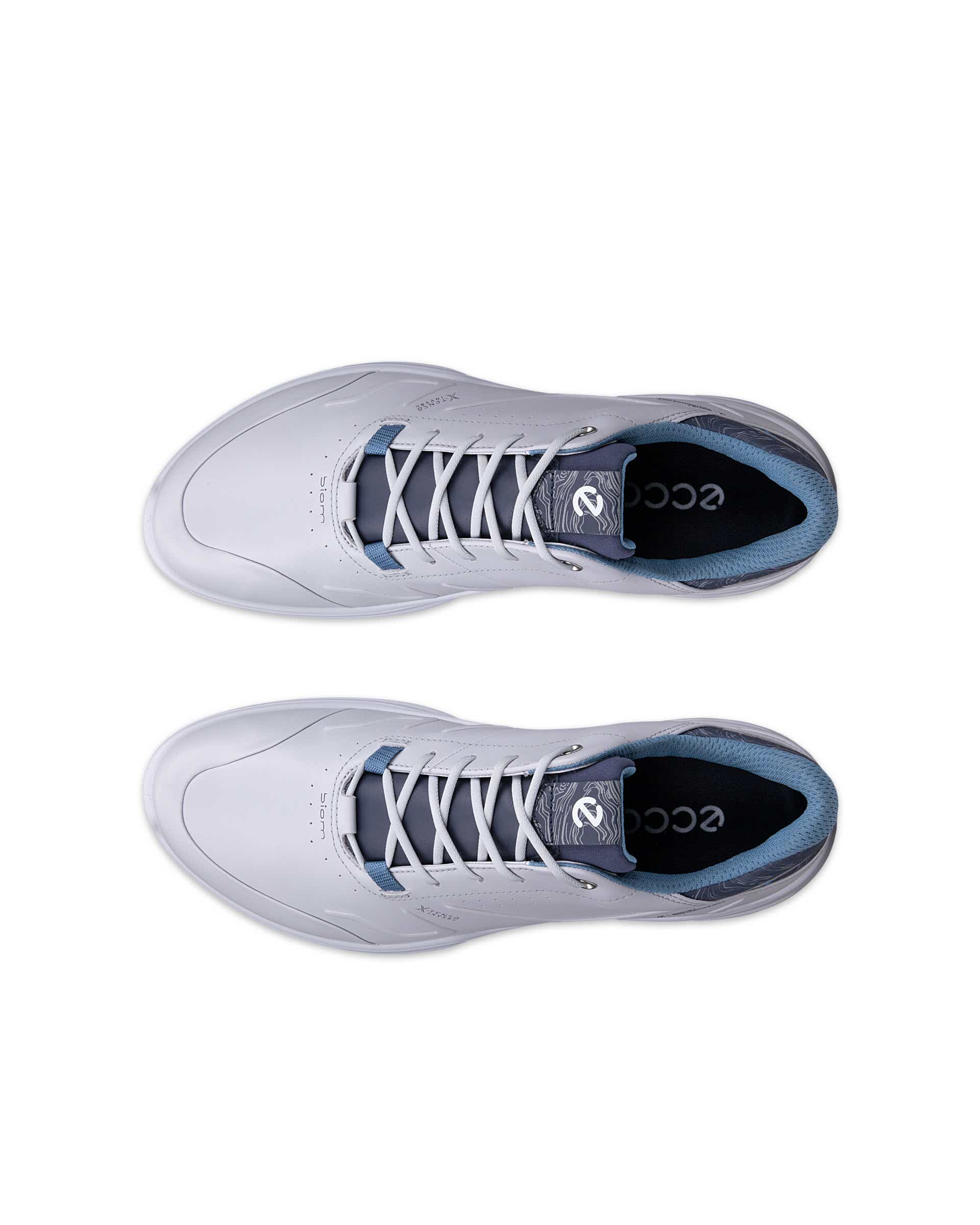 Men's ECCO® Golf Biom H6 Leather Waterproof Golf Shoe - Gray - Top left pair