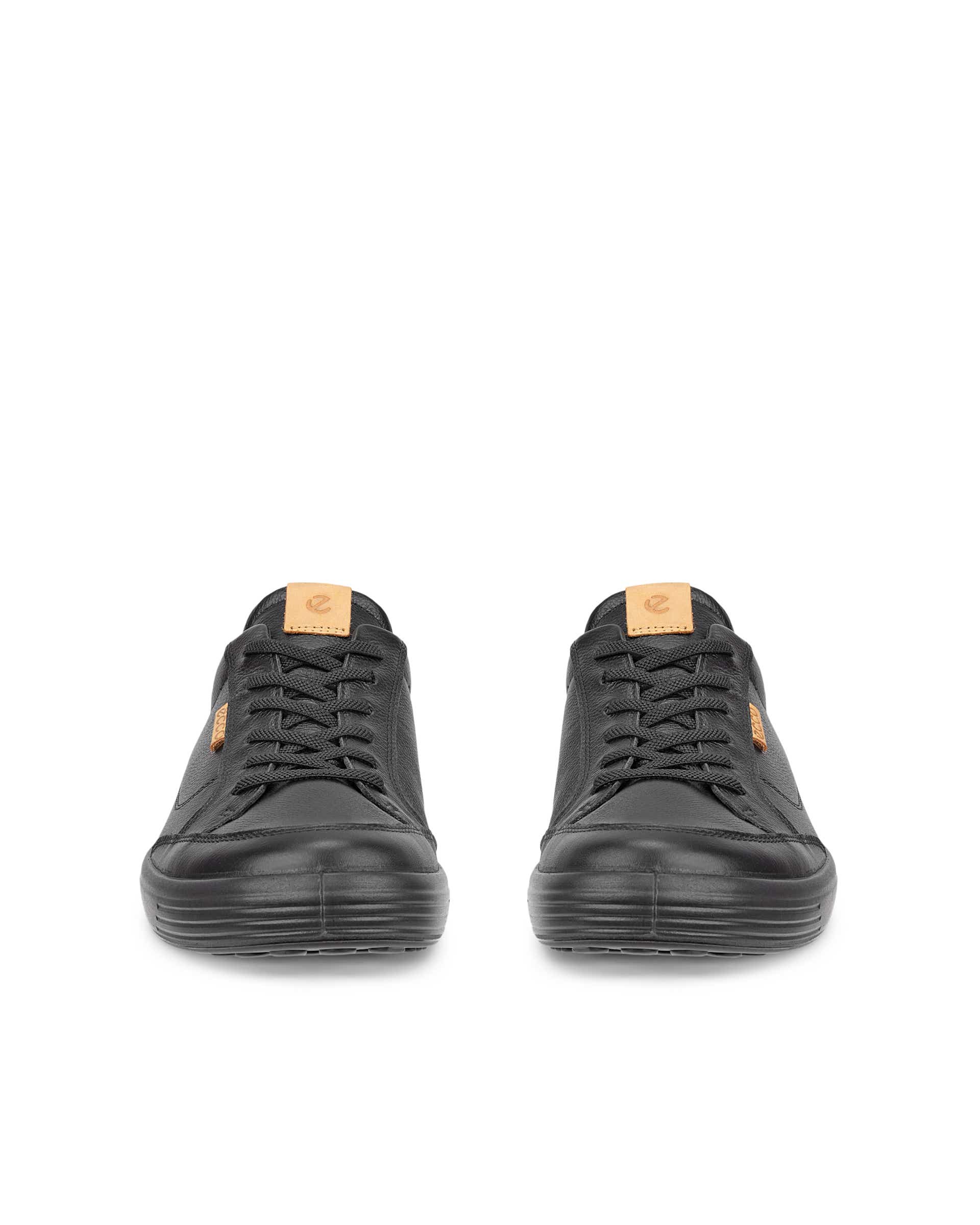 Miesten ECCO® SOFT 7 nahka tennari - Musta - Front pair