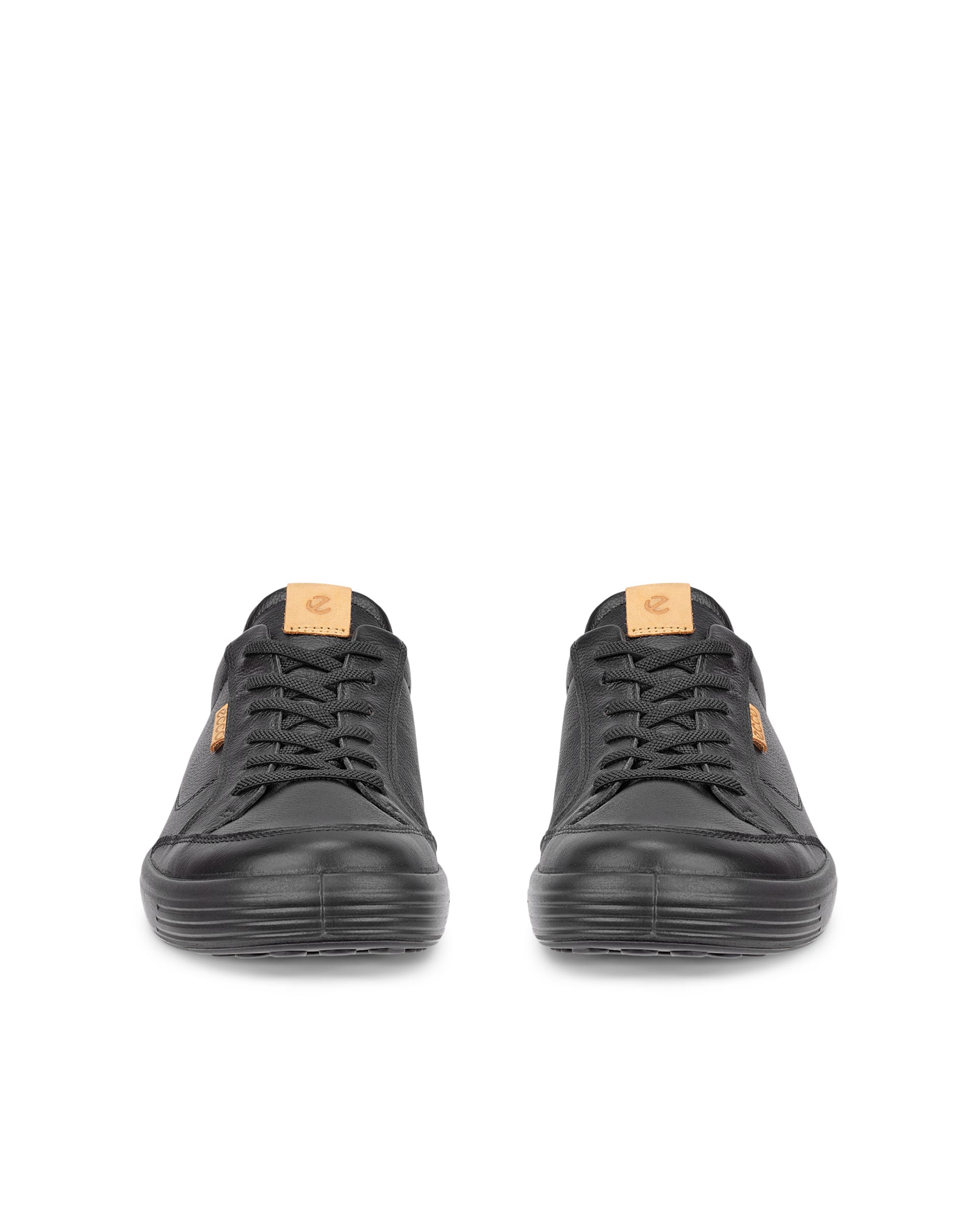 Miesten ECCO® SOFT 7 nahka tennari - Musta - Front pair