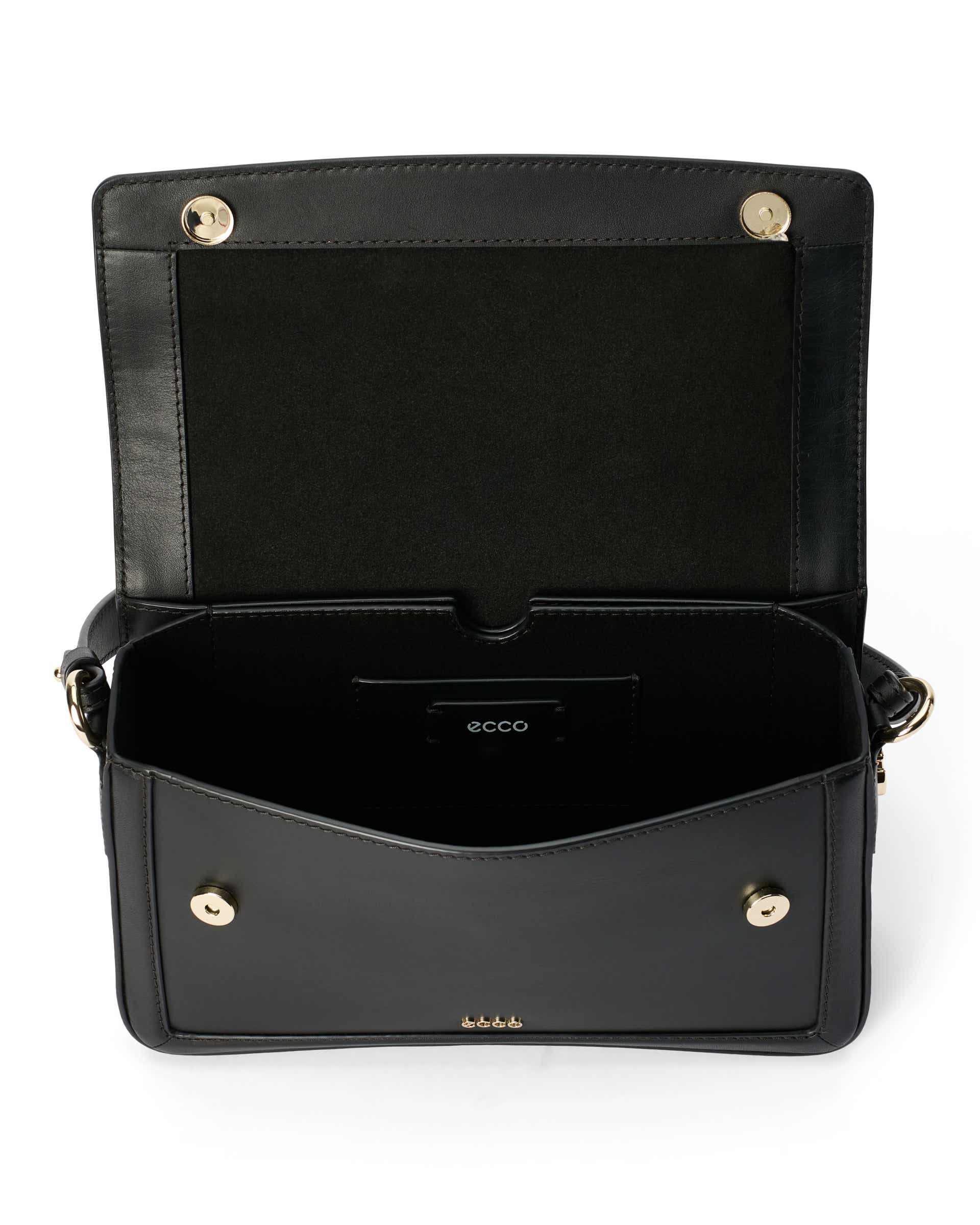 Women's ECCO® PINCH BAG Leather Pinch Crossbody Bag - Black - Inside