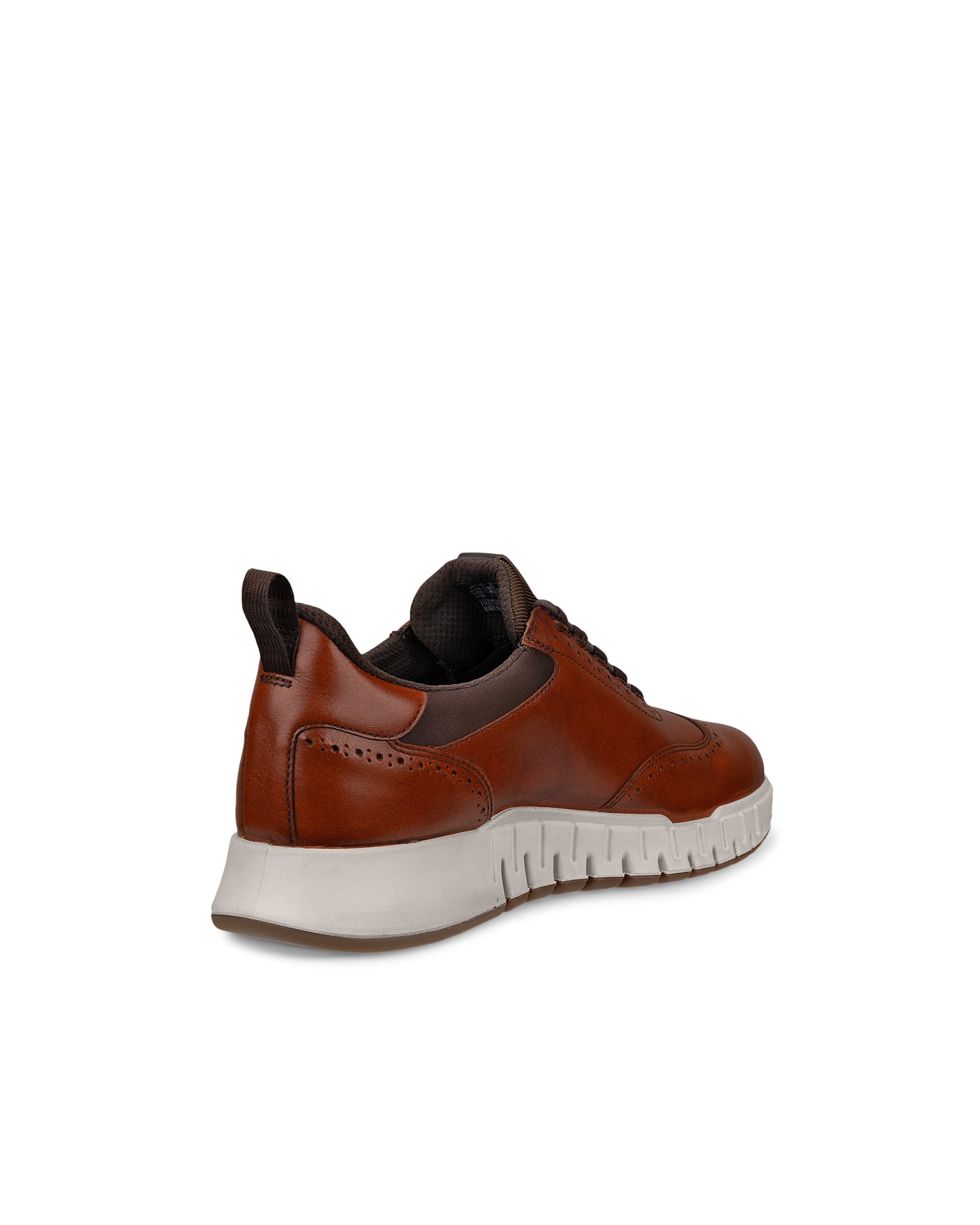 Men's ECCO® Gruuv Studio Leather Gore-Tex Hybrid Wingtip Derby Sneaker - Brown - Back