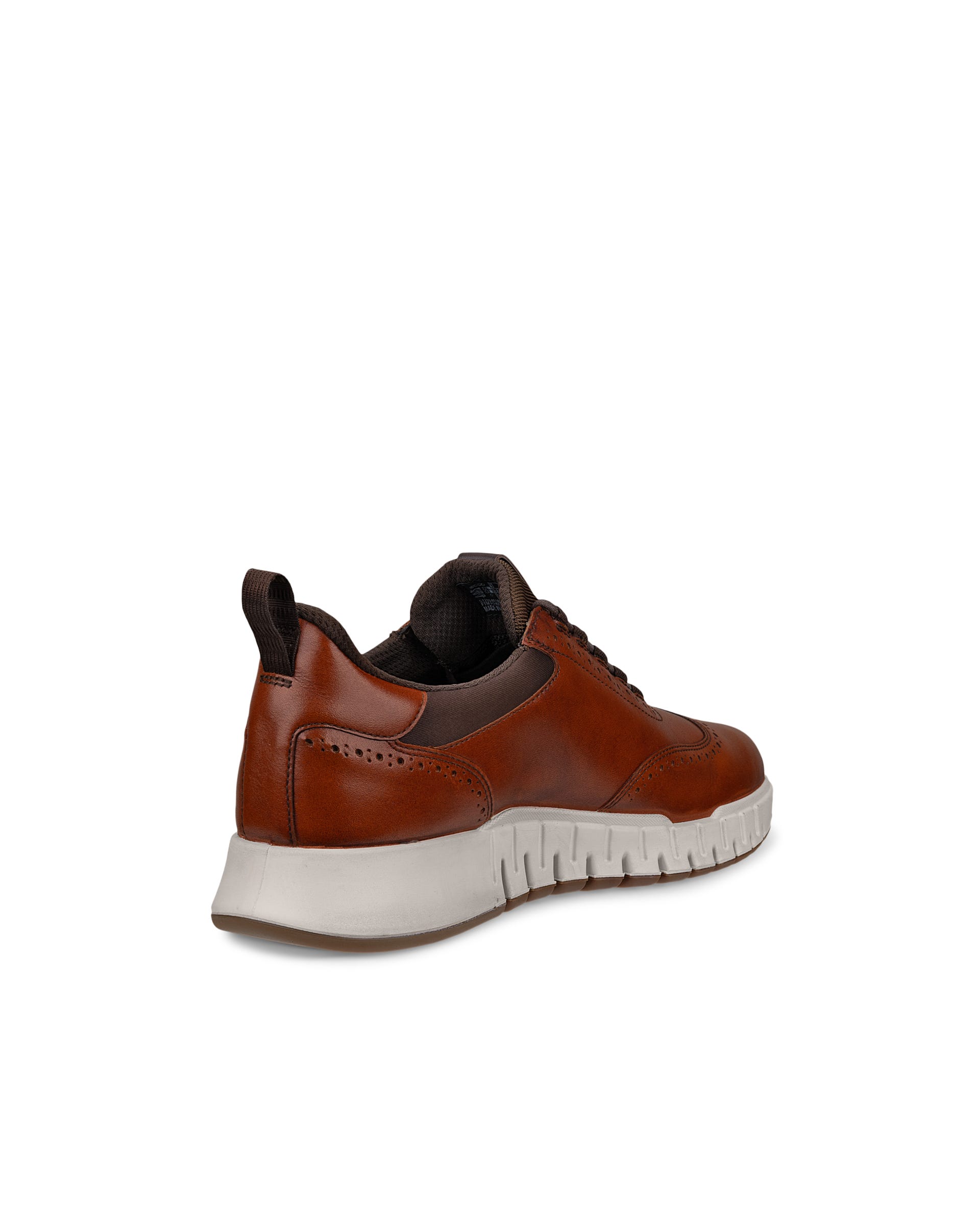 Men's ECCO® Gruuv Studio Leather Gore-Tex Hybrid Wingtip Derby Sneaker - Brown - Back