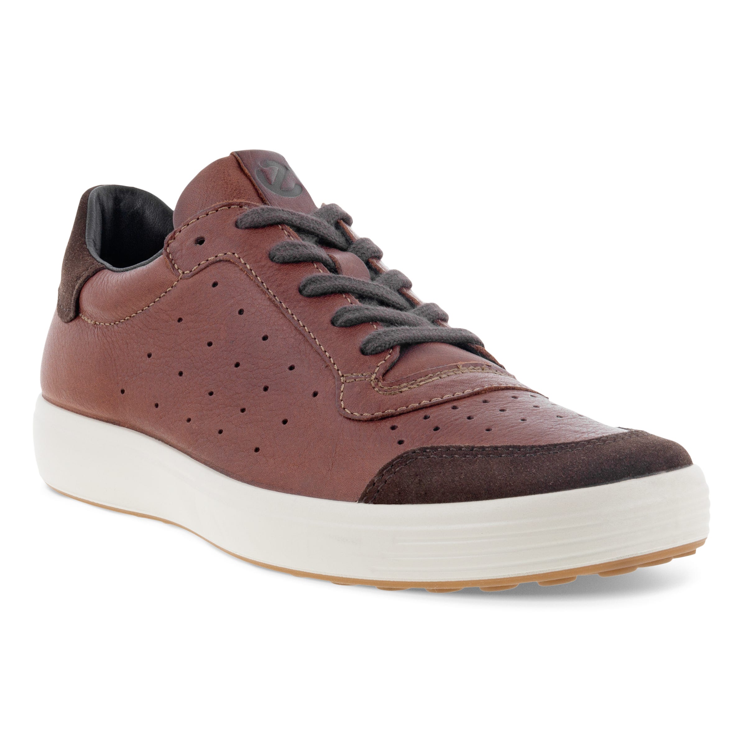 Men's ECCO® Soft 7 Leather Sneaker - Brown - Main