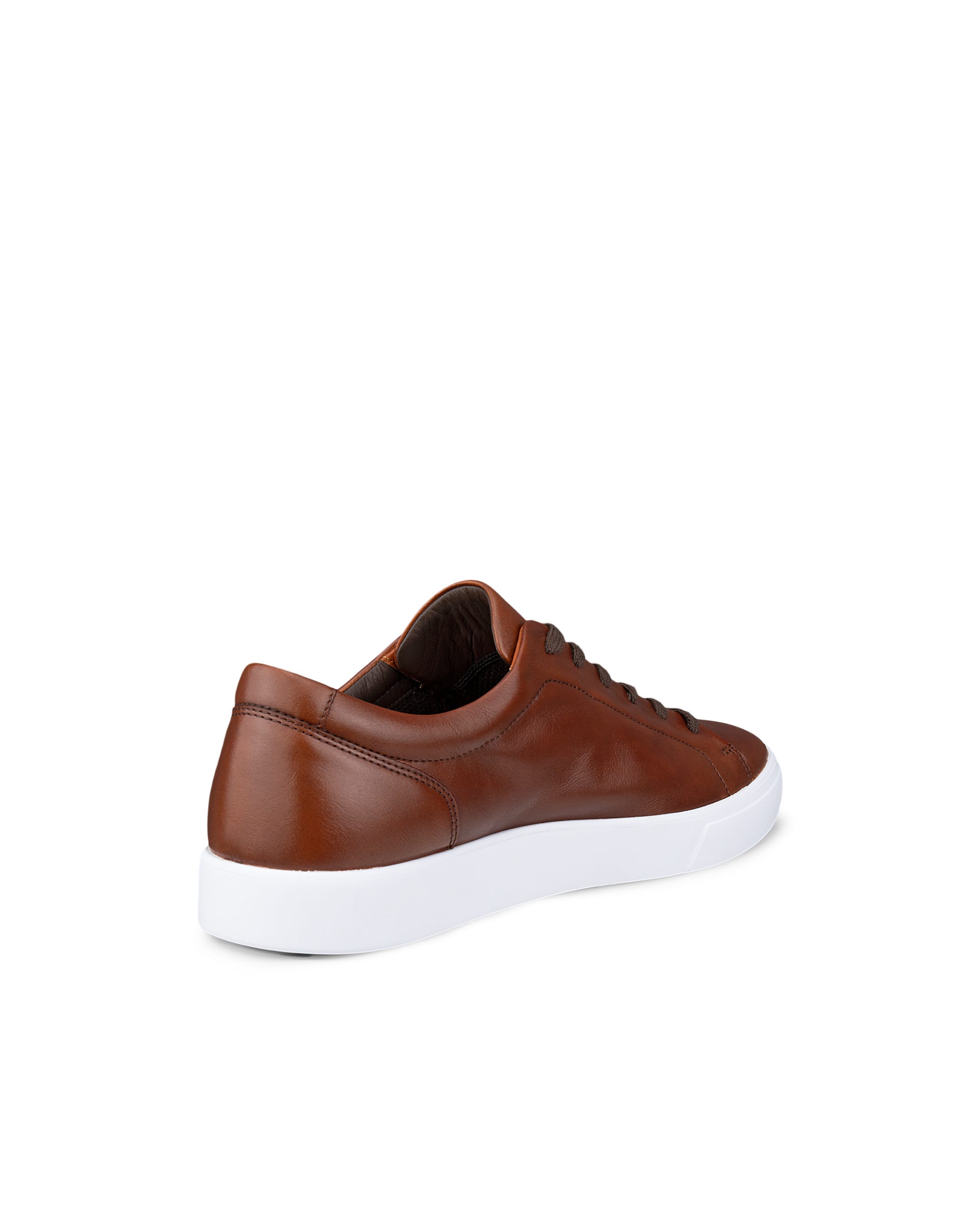 Men's ECCO® Soft 10 Leather Sneaker - Brown - Back