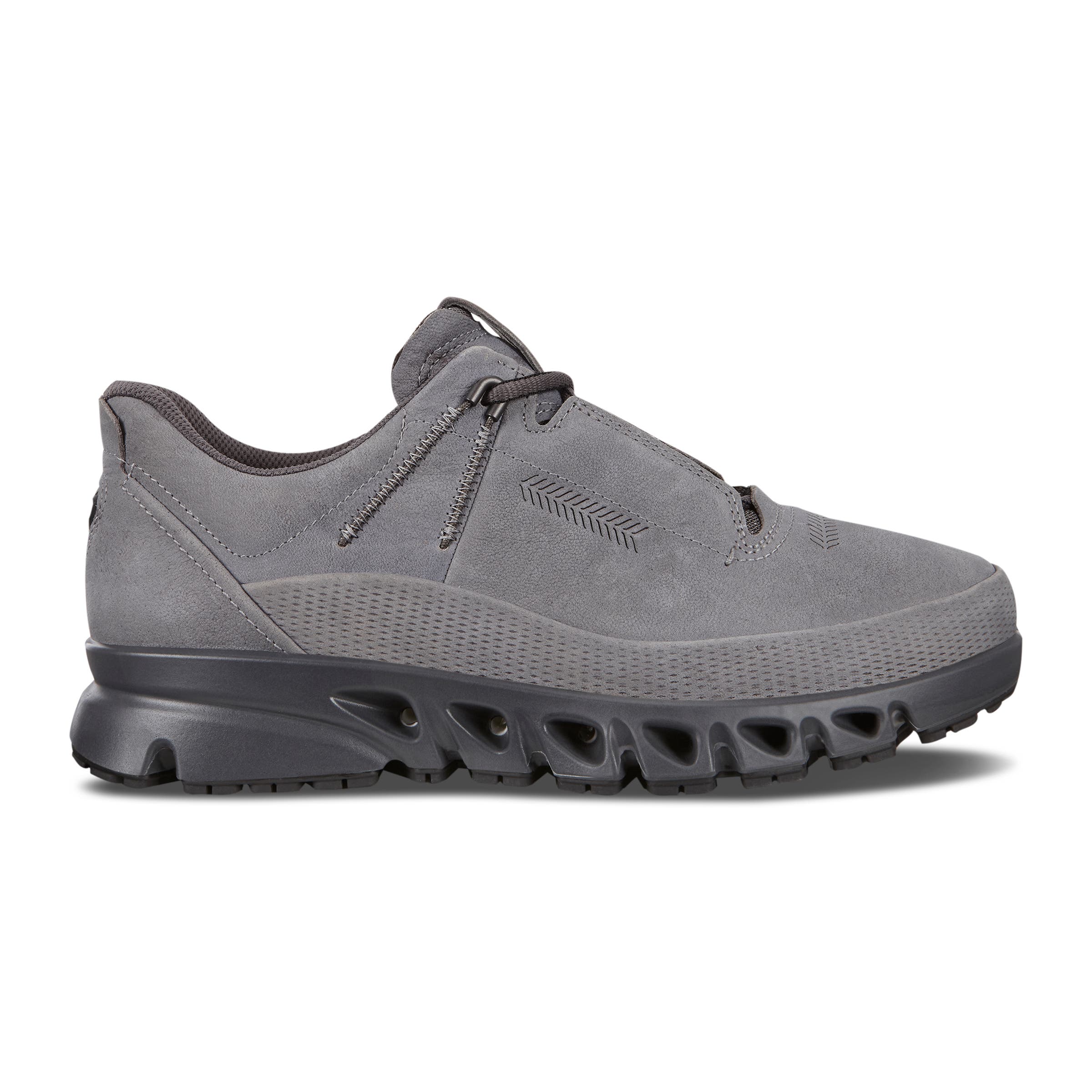 Men's ECCO® Multi-Vent Leather Gore-Tex Outdoor Sneaker - Grey - Outside