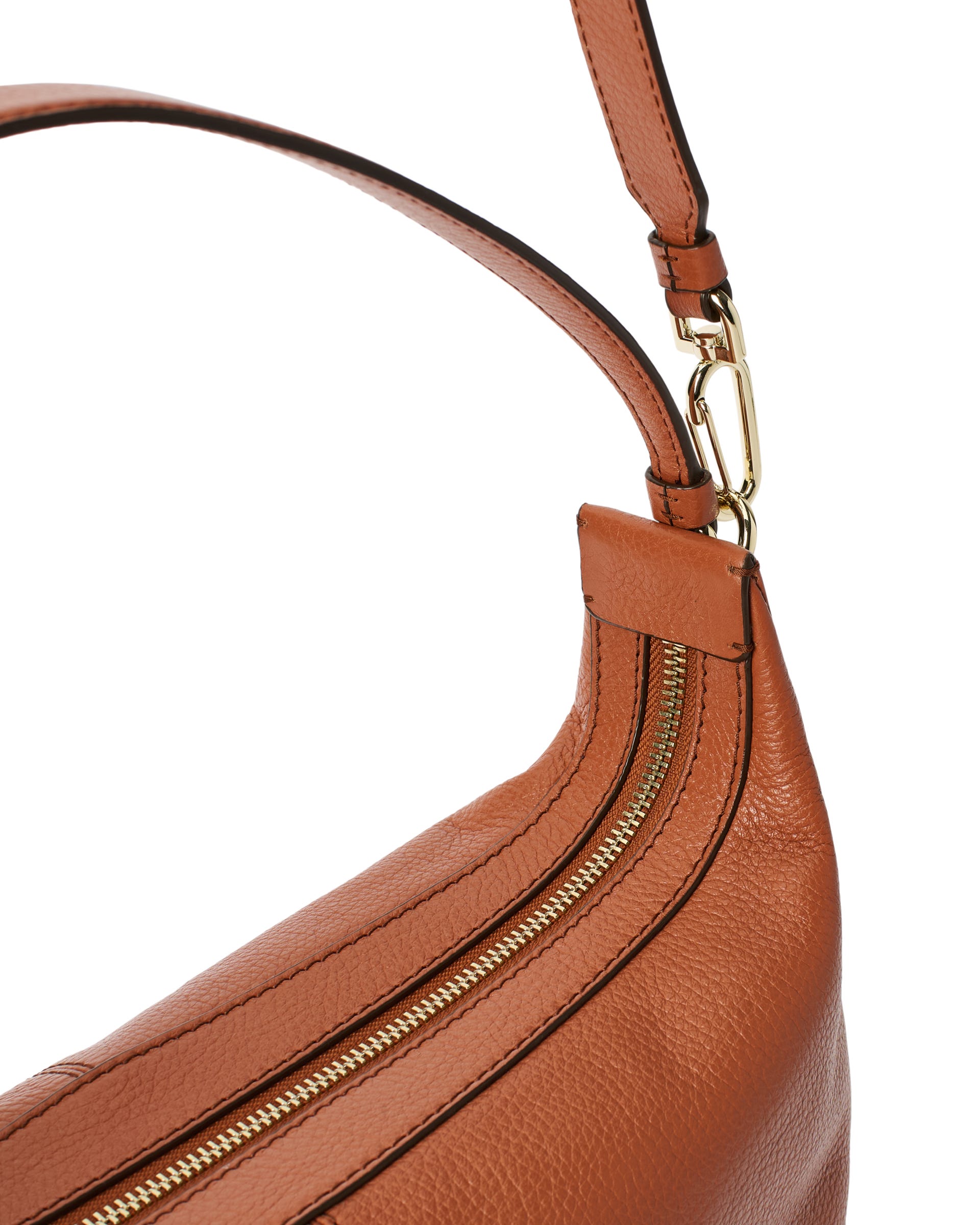 ECCO® Small Hobo Leather Shoulder & Crossbody Bag - Brown - Detail-1
