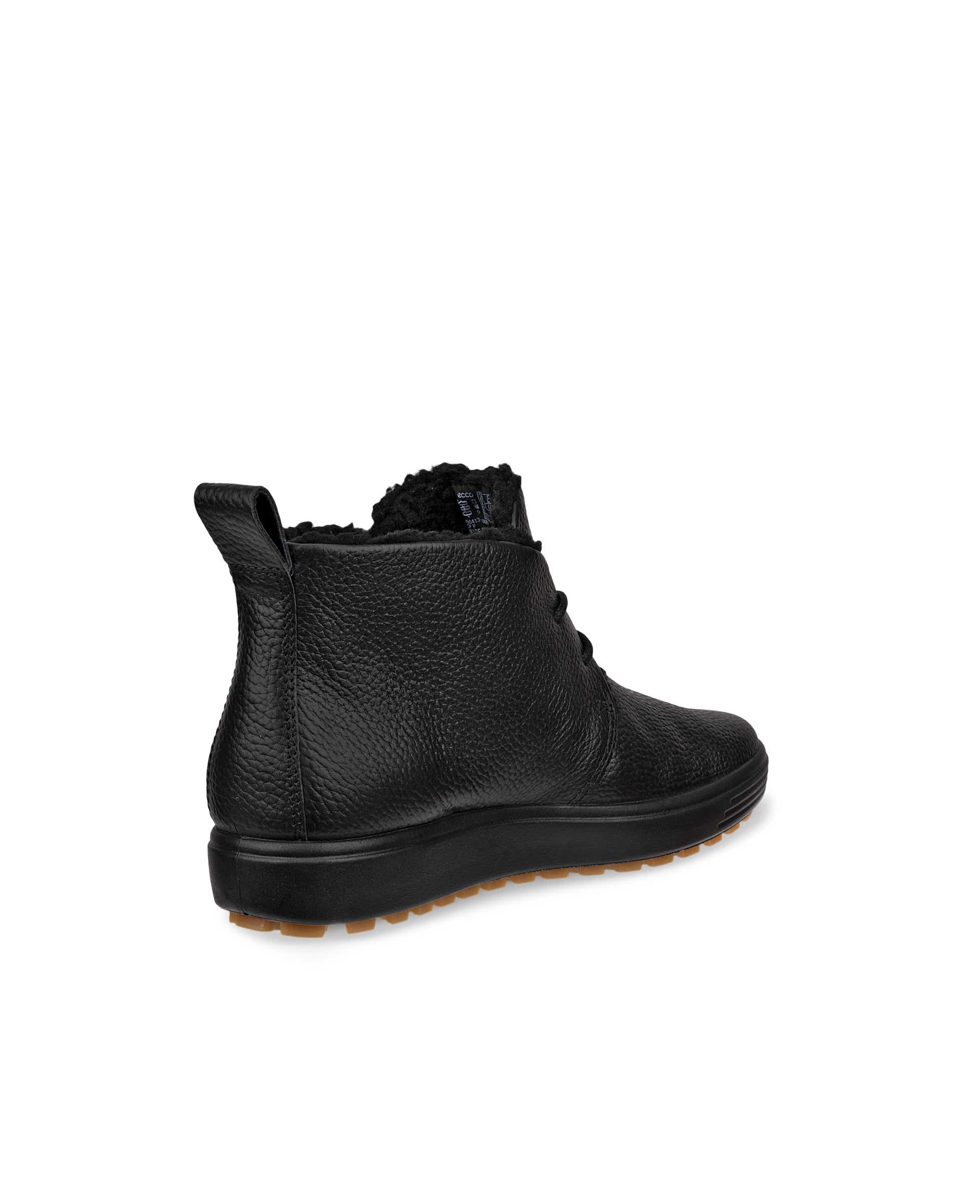 Women's ECCO® SOFT 7 Leather Ankle Boot - Black - Back