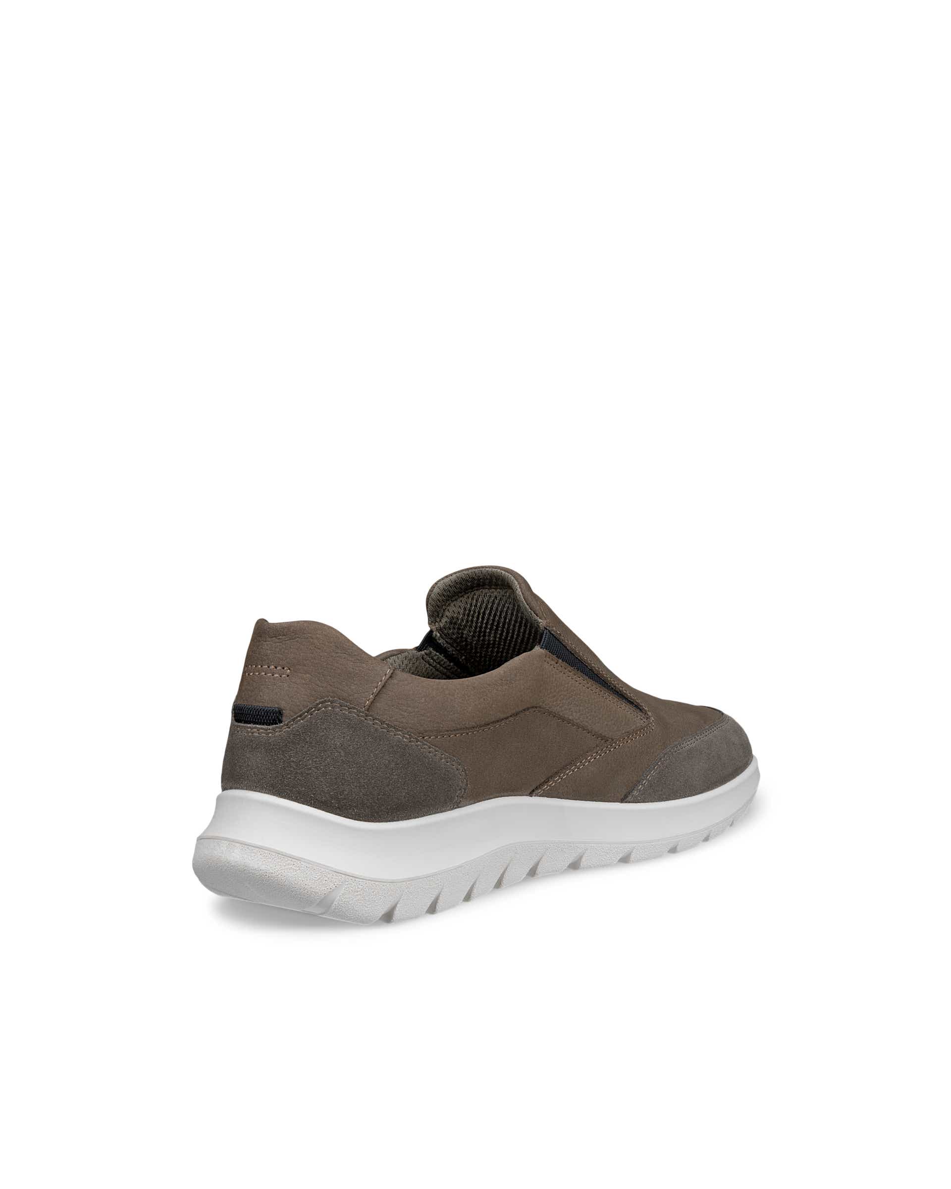 Men's ECCO® CITY STRIDE Nubuck Slip-On Trainer - Brown - Back