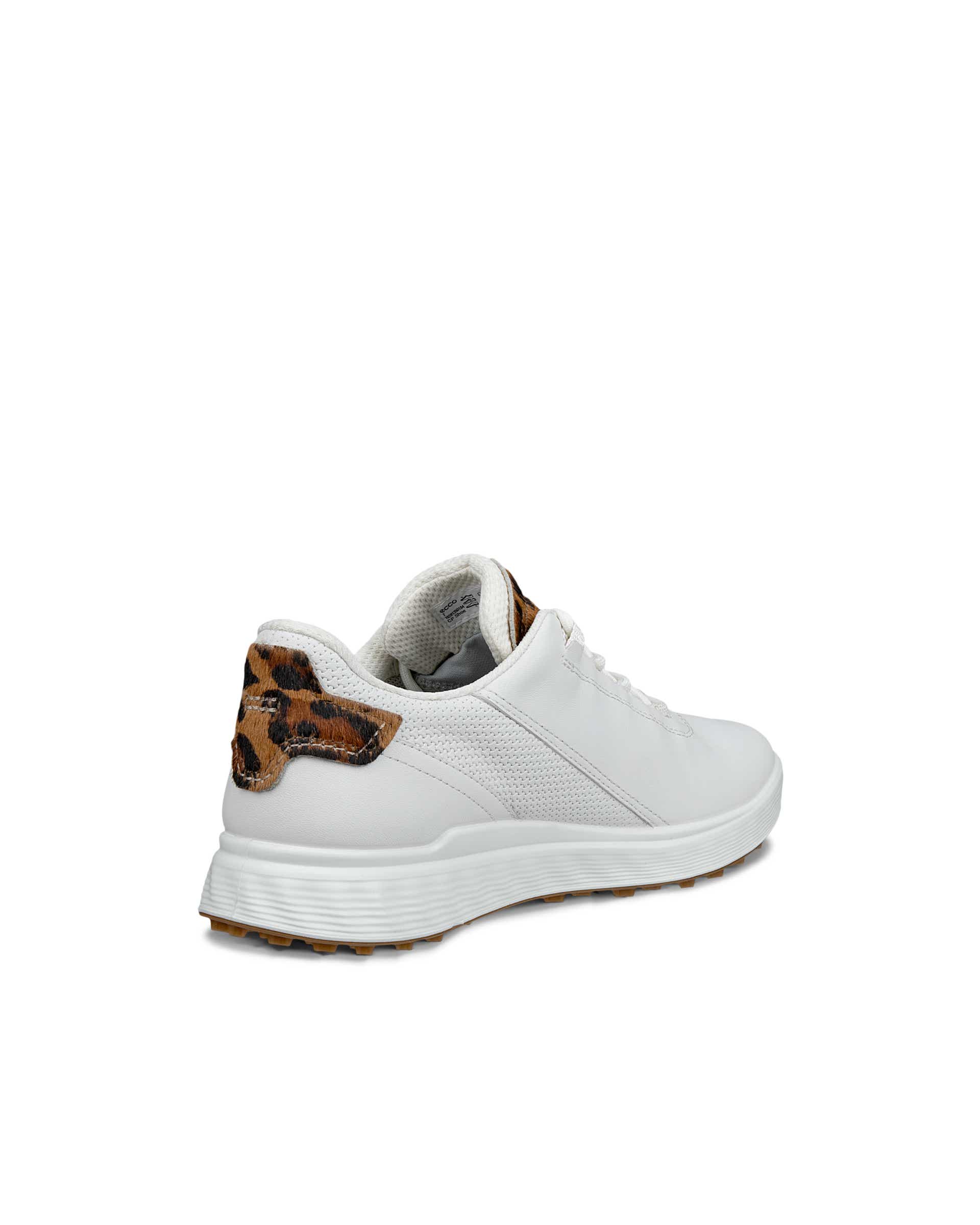 Women's ECCO® Golf S-Casual Leather Waterproof Golf Shoe - White - Back