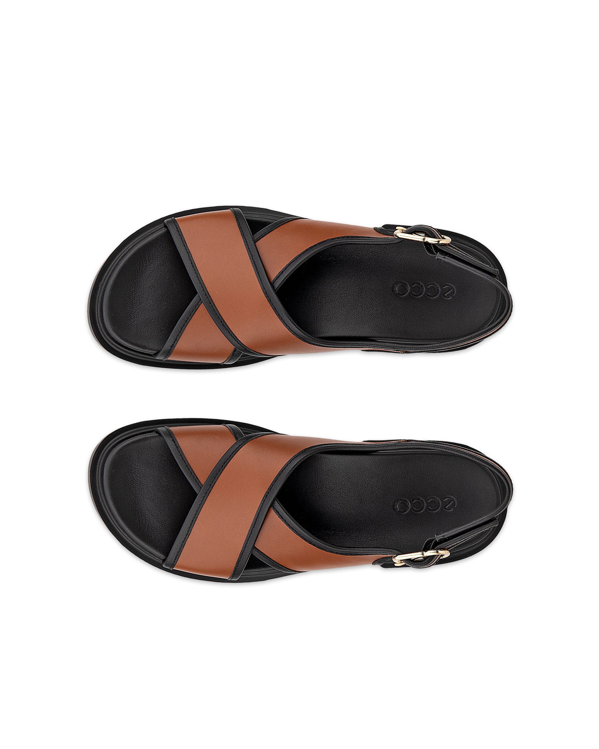 Damskie skórzane sandały ECCO® METROPOLE SEOUL - Brązowy - Top left pair