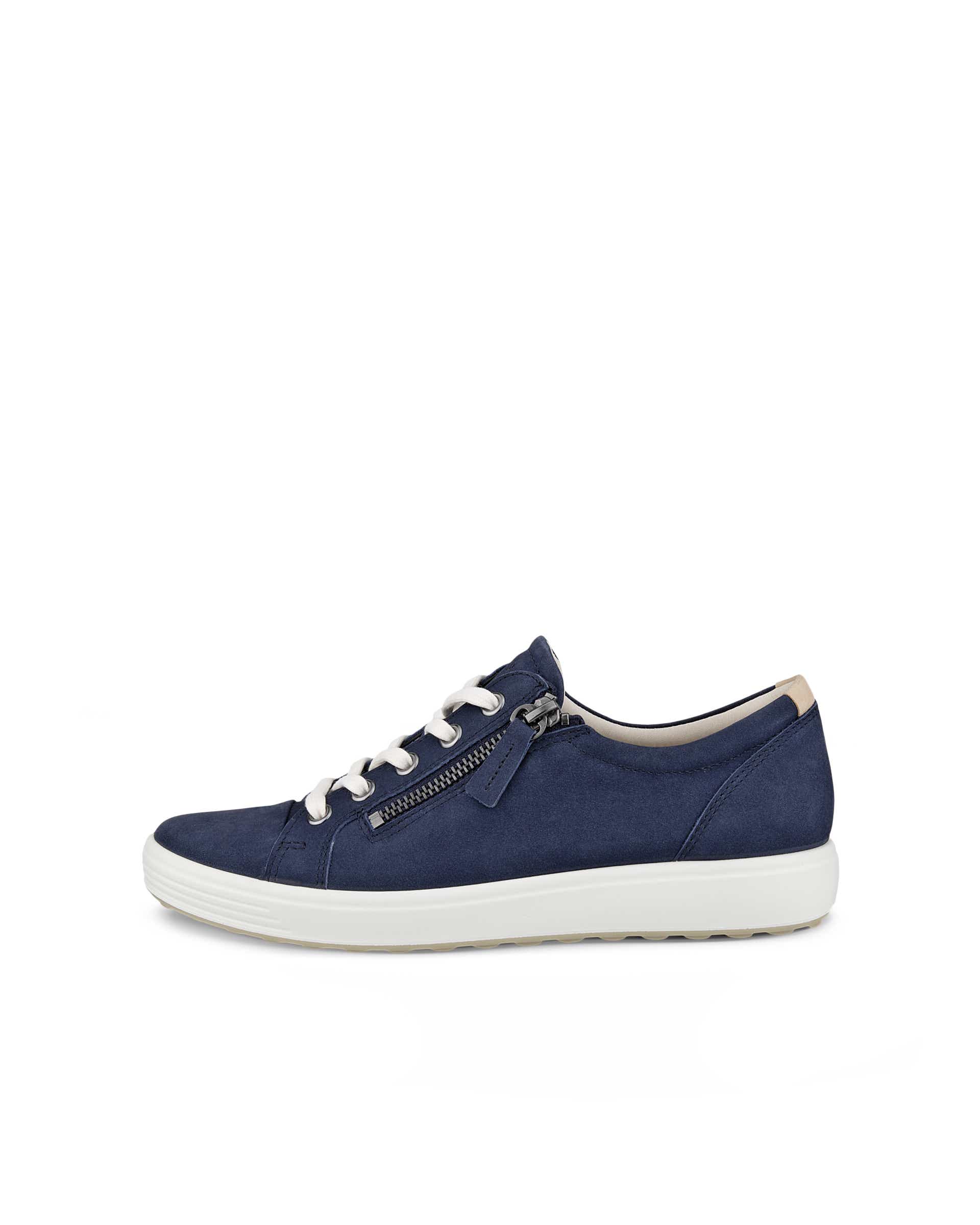 ECCO Women's Soft 7 Side Zip Sneakers - Blue - Outside