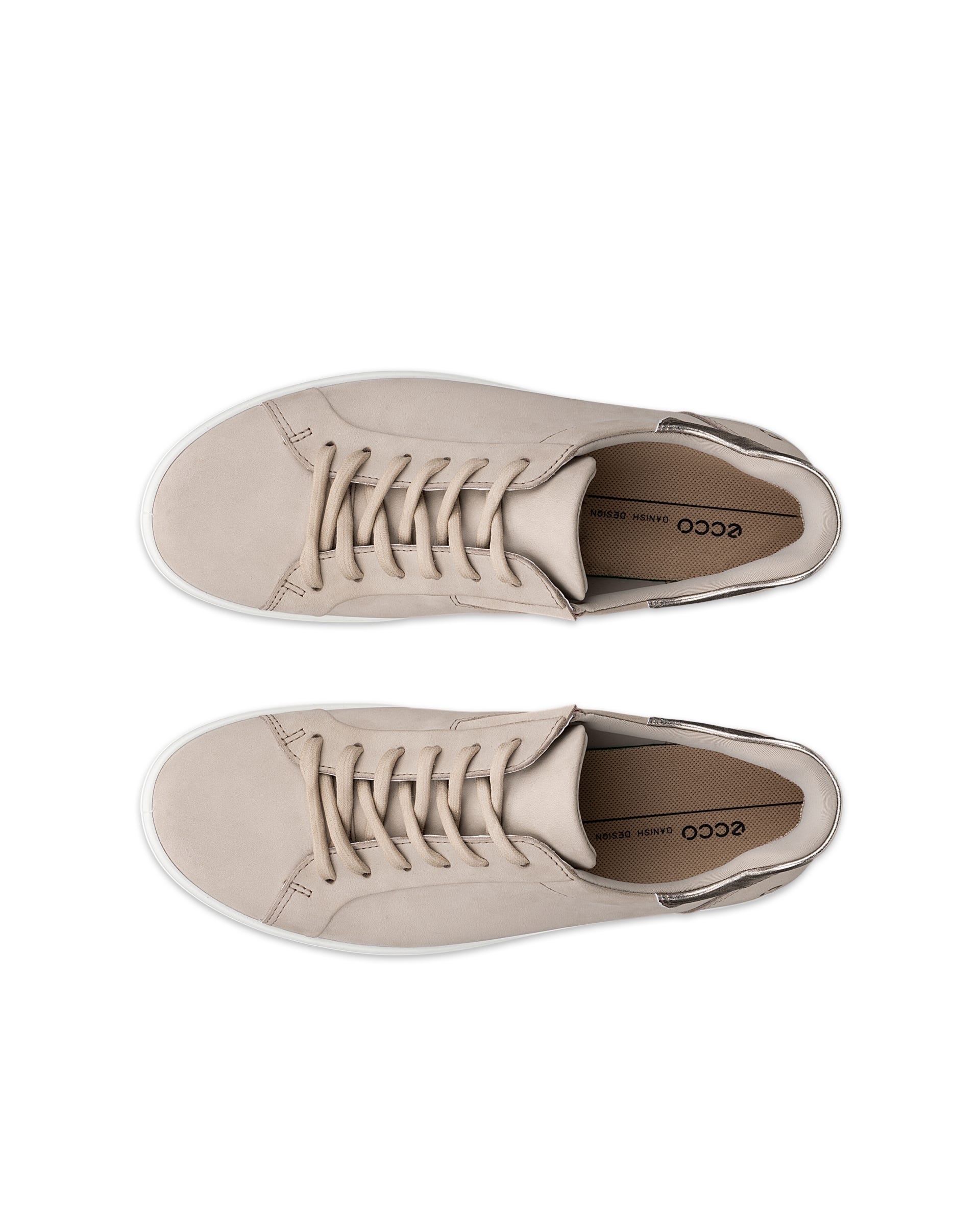 Dámska nubuková šnurovacia obuv ECCO® SOFT 7 - Béžová - Top left pair